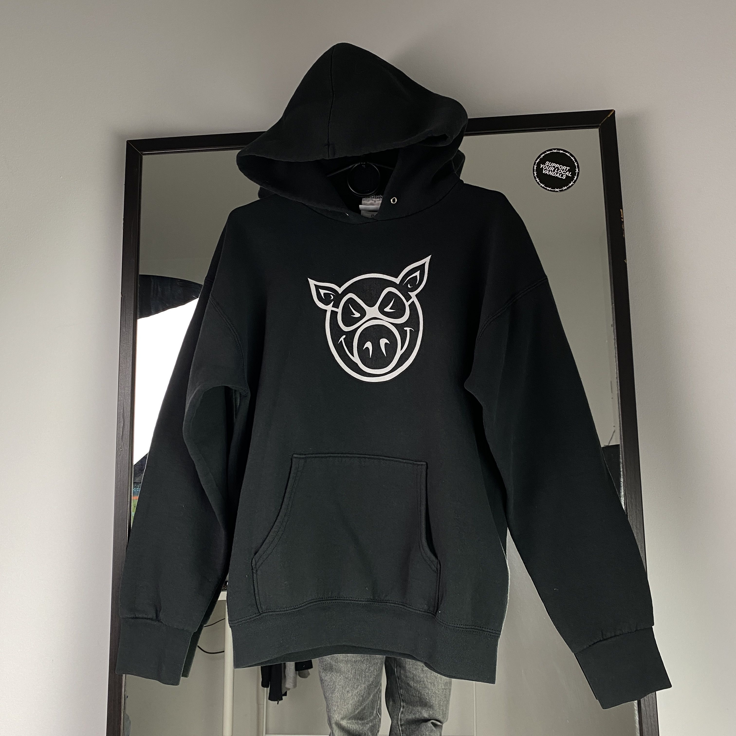 Vintage Pig Wheels 2003 dark navy hoodie - M Size US M / EU 48-50 / 2 - 3 Thumbnail