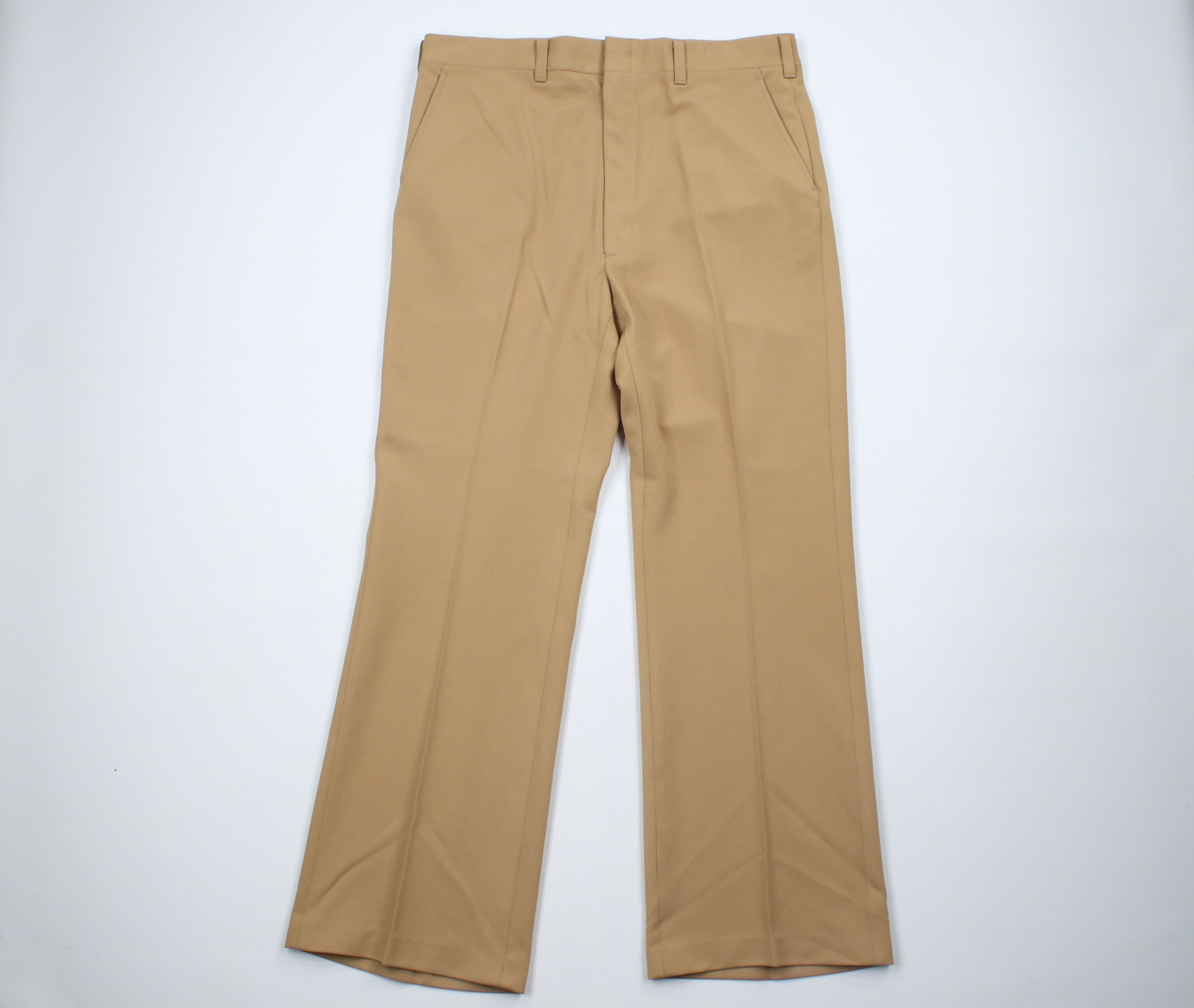 image of Vintage 70's Streetwear Bell Bottoms Chino Pants Wheat Brown, Men's (Size 36)