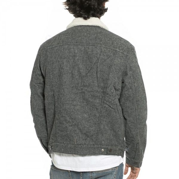 Levi's Levi's Biffy Grey Trucker Sherpa Jacket Size M Size US M / EU 48-50 / 2 - 2 Thumbnail