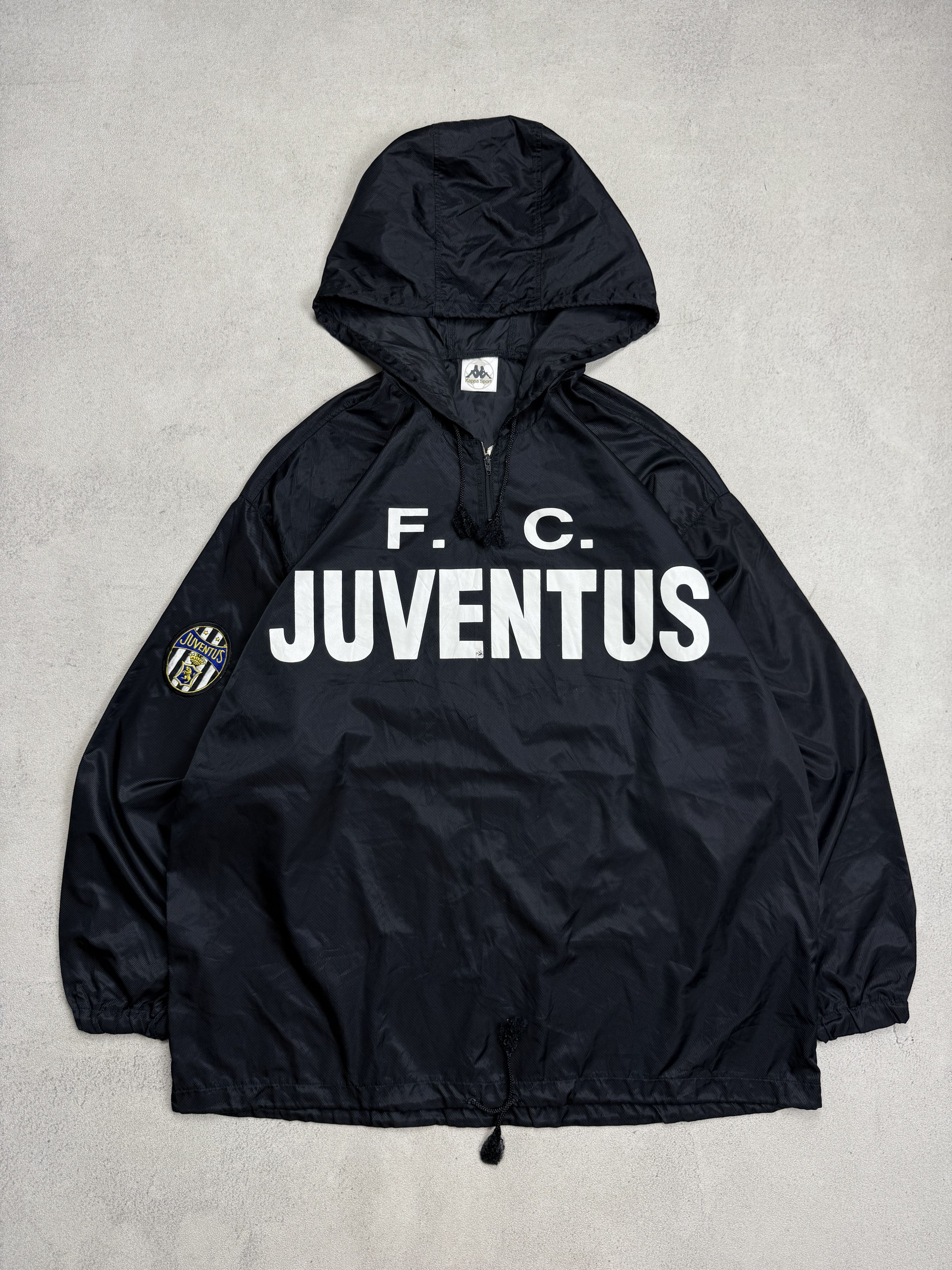 ウェア 99-00 Juventus Kappa windbreaker black L 1999-00 Juventus Kappa Track Jacket - 6/10 - (L)