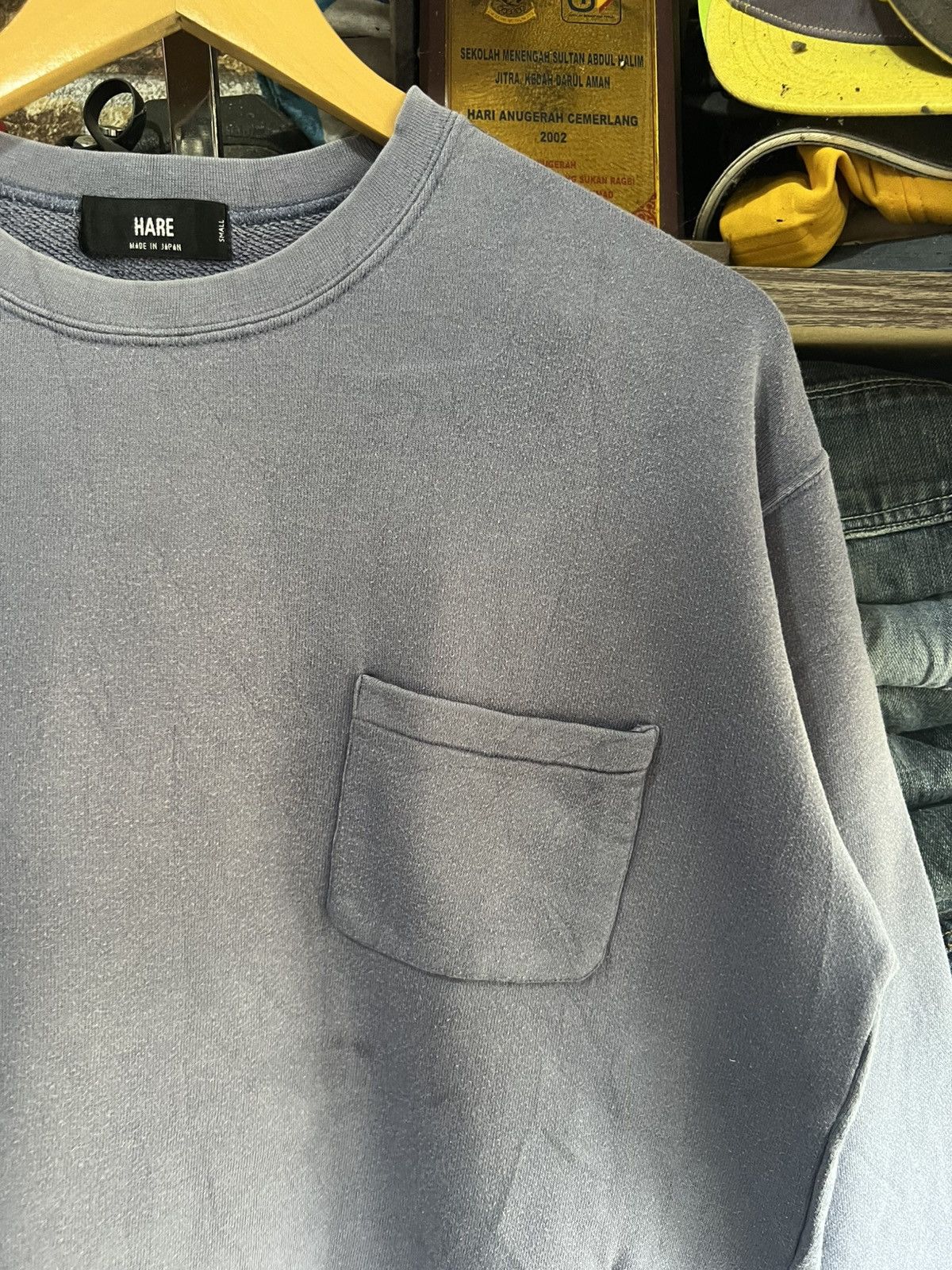 HARE 🔥Rare Sun Faded Hare Single Pocket Crewneck Sweatshirt Size US M / EU 48-50 / 2 - 5 Thumbnail
