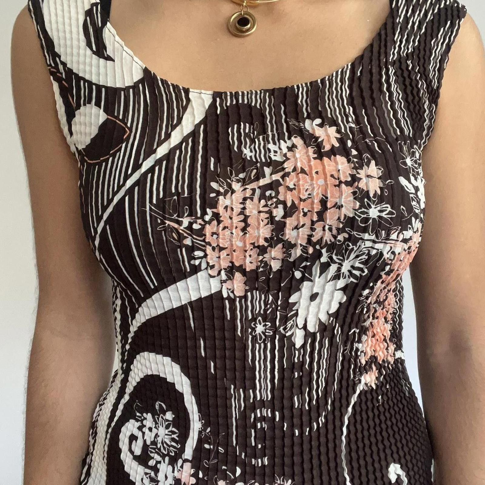 Other Brown and pink floral print ribbed tank top #floral #ribbed Size S / US 4 / IT 40 - 2 Thumbnail