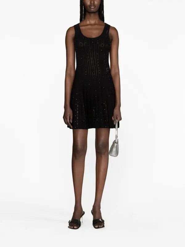 Versace o1y0226 Mini Dress in Black Size XS / US 0-2 / IT 36-38 - 5 Thumbnail