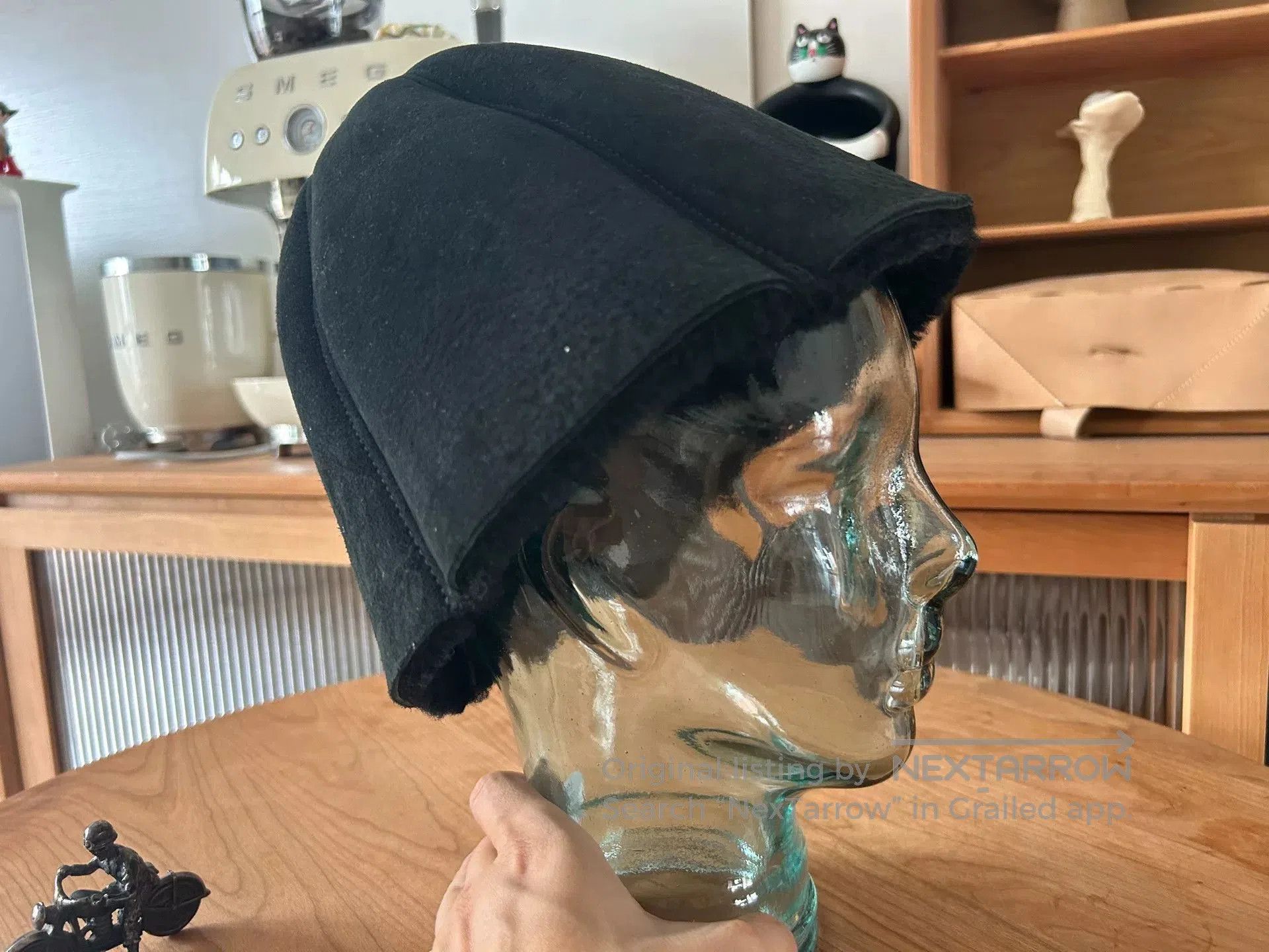 Hender Scheme black lambskin reversible bucket hat. Size ONE SIZE - 2 Thumbnail