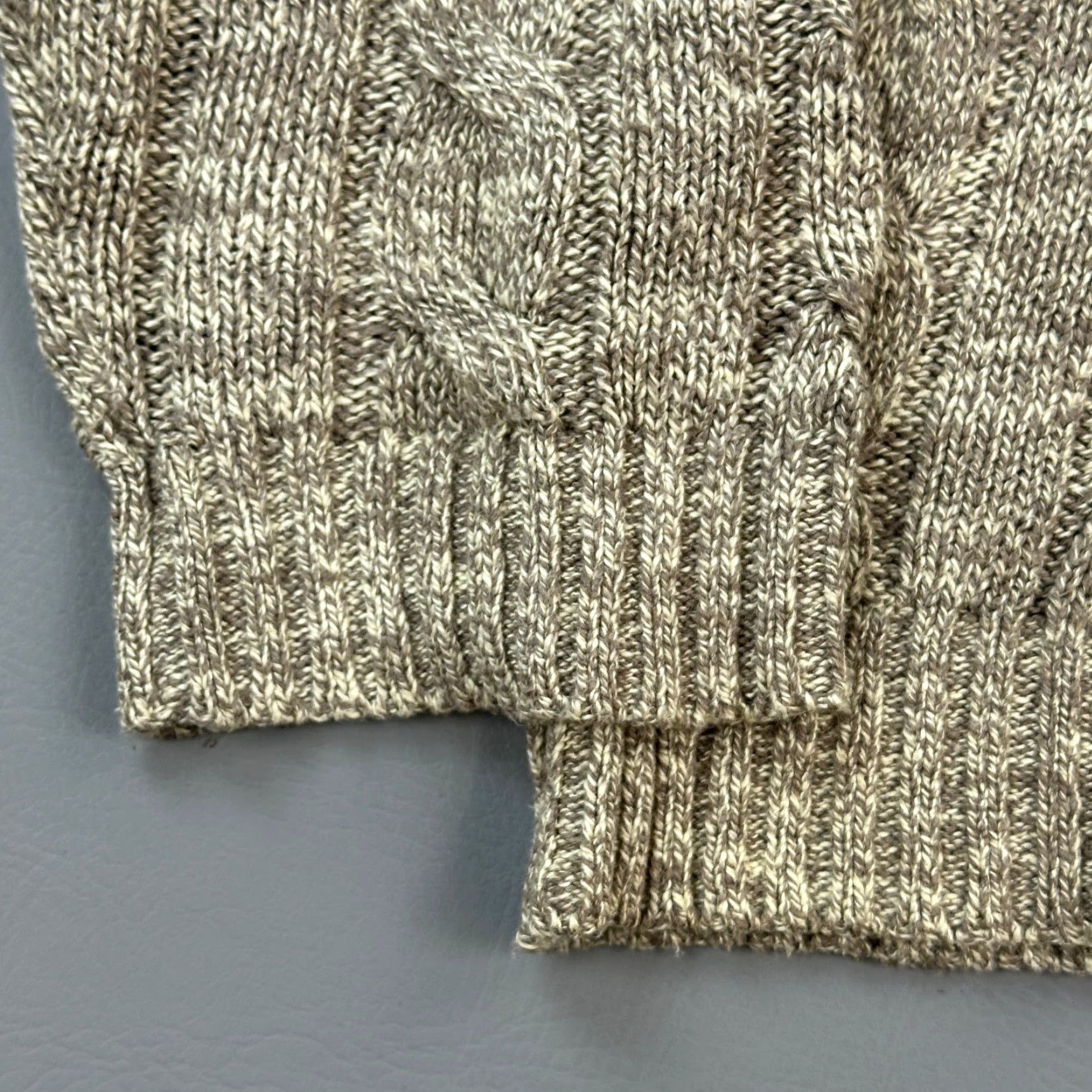 Polo Ralph Lauren Polo Ralph Lauren Sweater Mens XL Beige Cable Knit Button Neck Fisherman Casual Size US XL / EU 56 / 4 - 3 Thumbnail