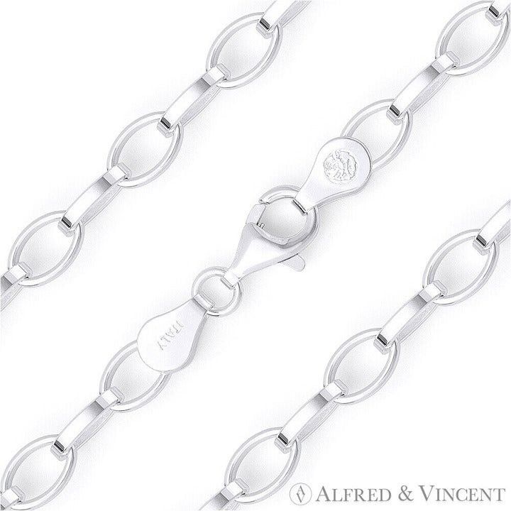 Other 4.5mm Romy Link Oval Cable Italian Chain Bracelet 8" Size ONE SIZE - 1 Thumbnail