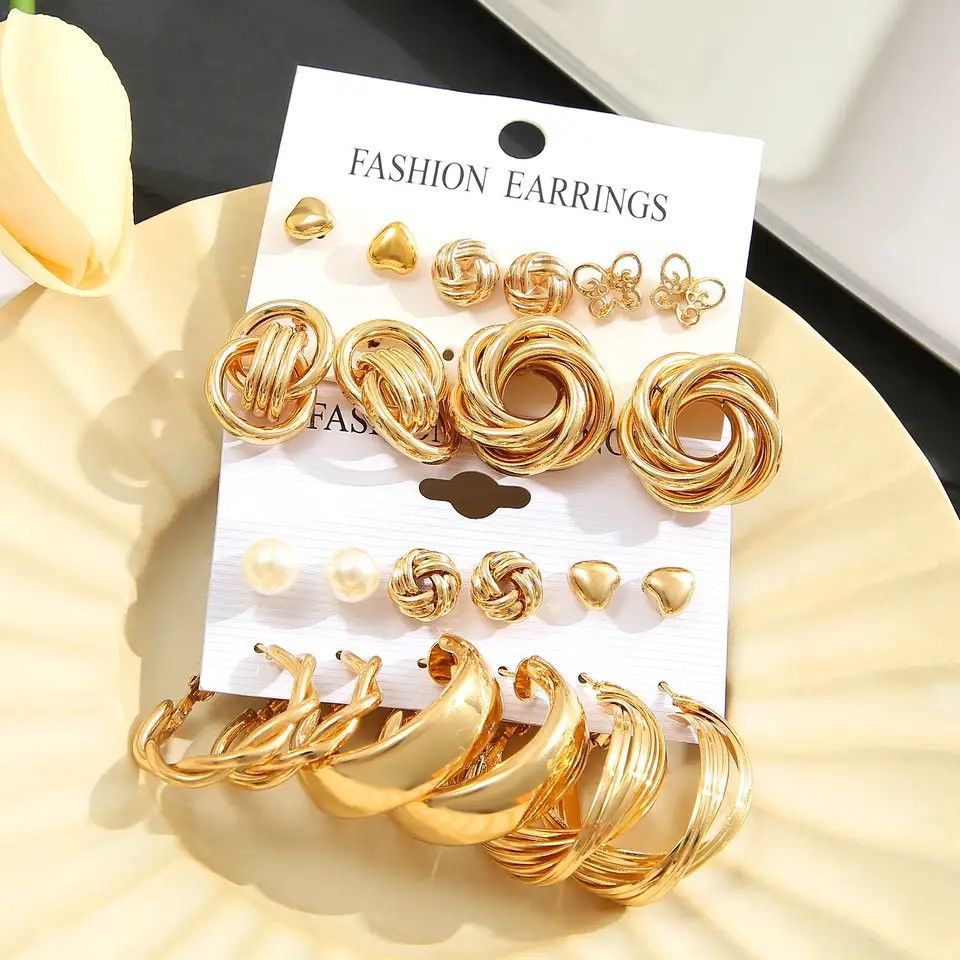 Jewelry 11 Pairs A Set Fashion Zinc Alloy Faux Pearl Size ONE SIZE - 1 Thumbnail