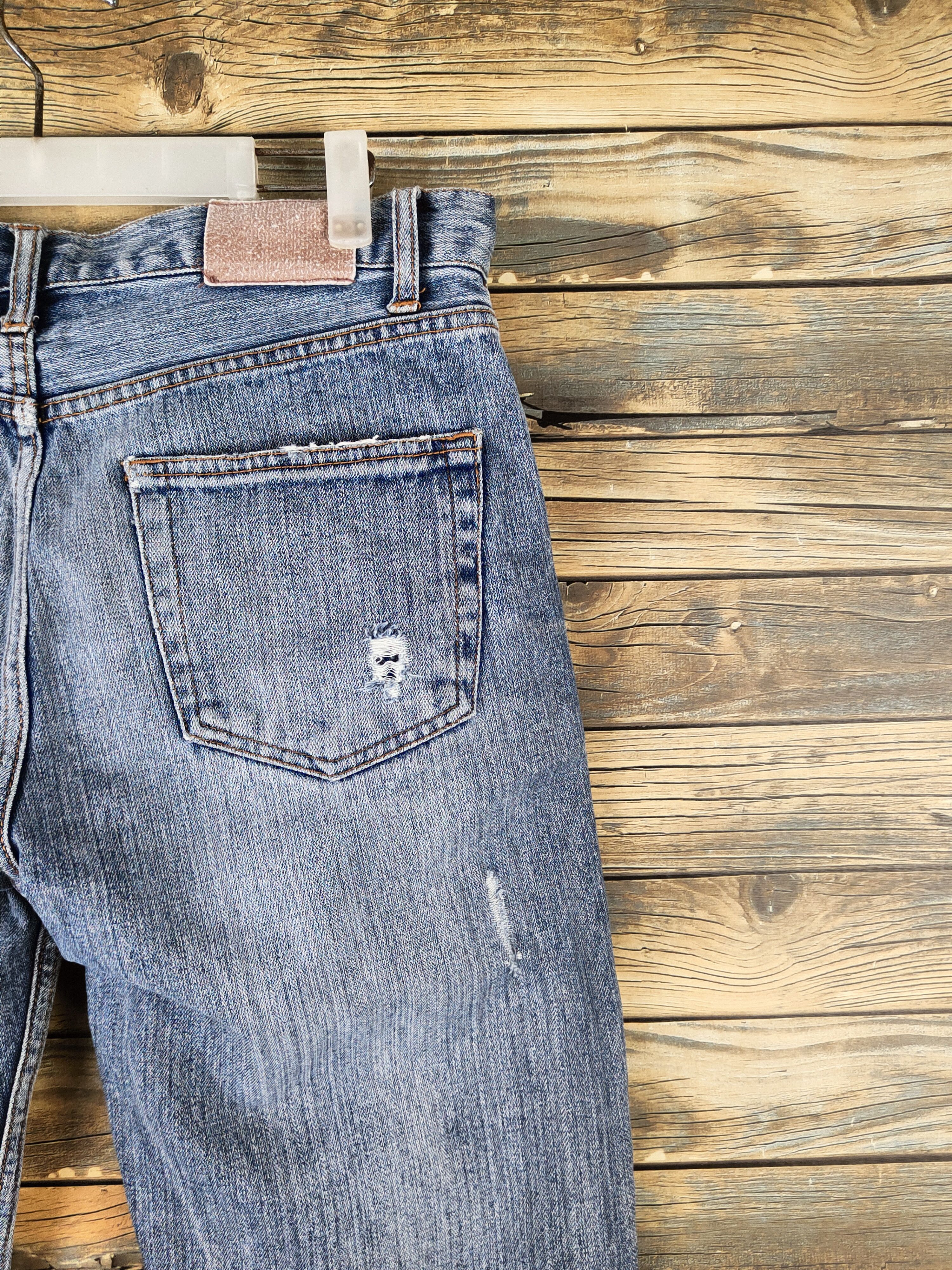 Japanese Brand DL Nylaus Blue Distressed Ripped Jeans #46-104 Size US 32 / EU 48 - 11 Thumbnail