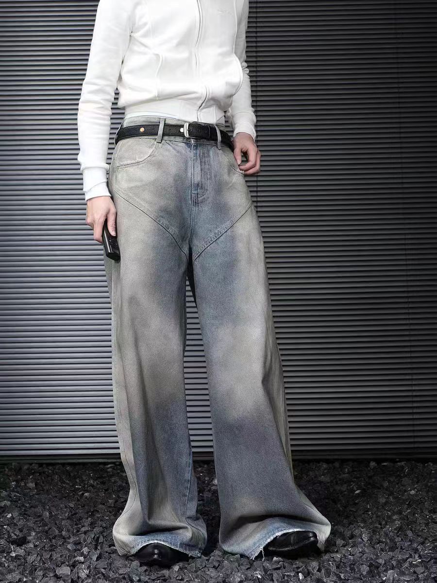 Japanese Brand × Jean Washed dirty color design baggy jeans Size US 34 / EU 50 - 4 Thumbnail