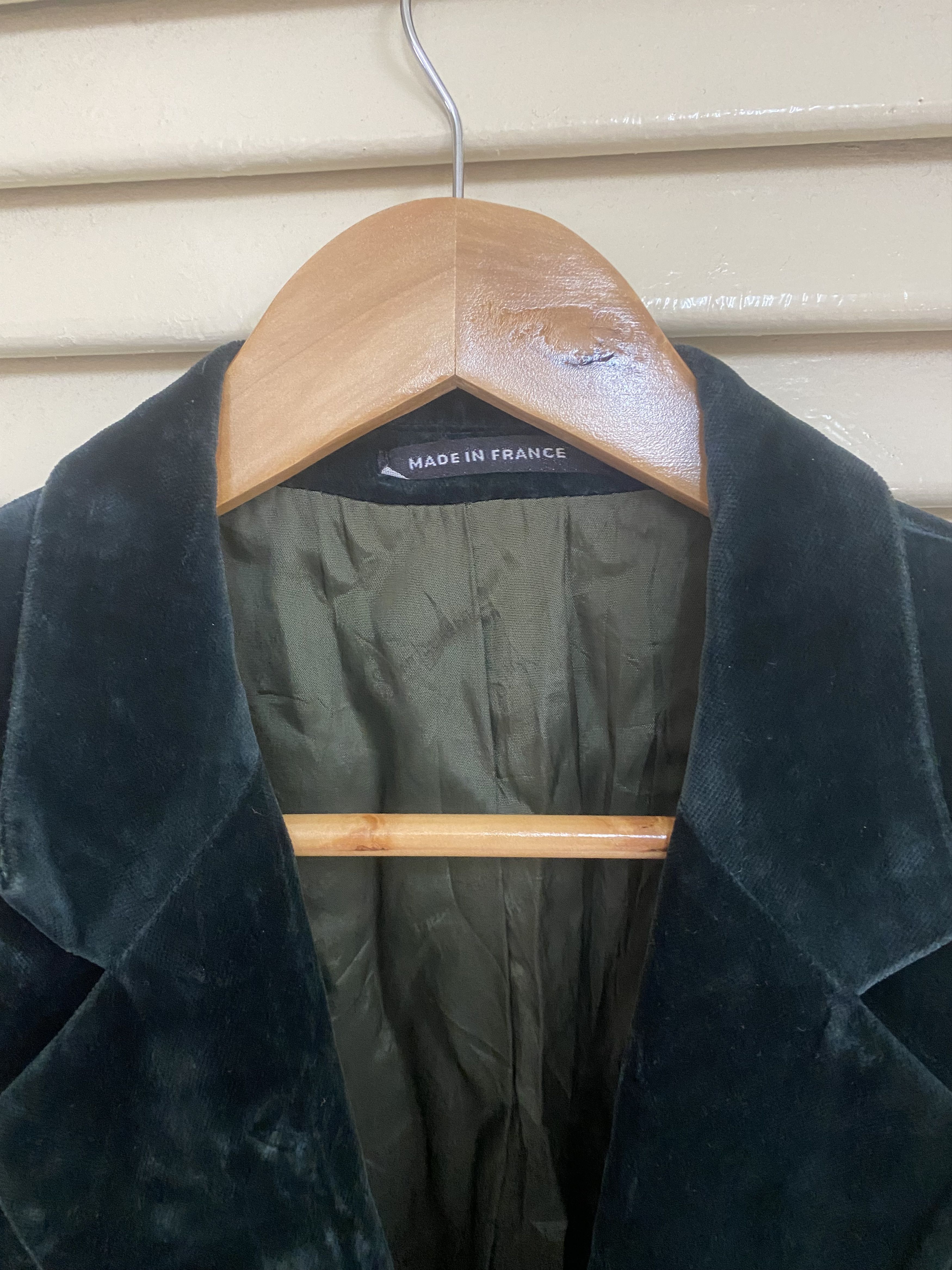 Saint Laurent Paris Hedi Slimane Era Slim Green Velvet Blazer Size 40L - 3 Thumbnail