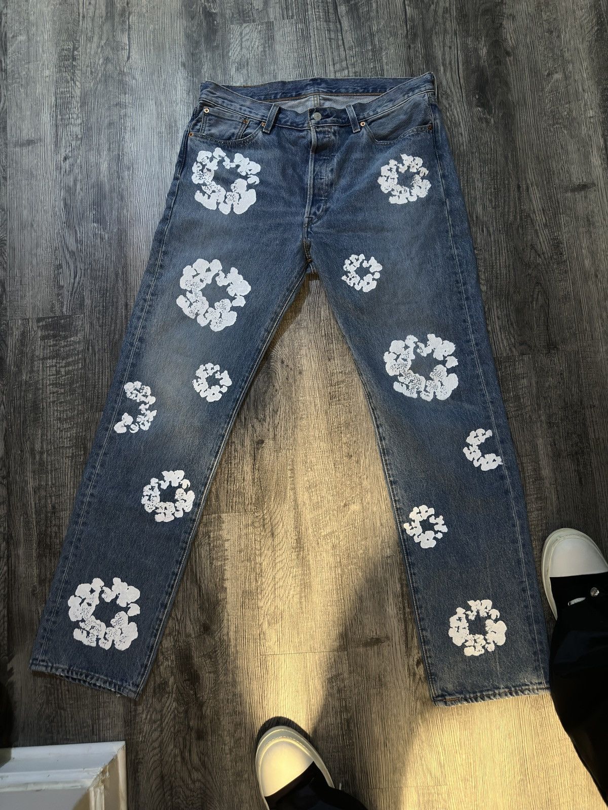 Levi's DENIM TEARS X LEVIS THE COTTON WREATH JEAN LIGHT WASH | Grailed