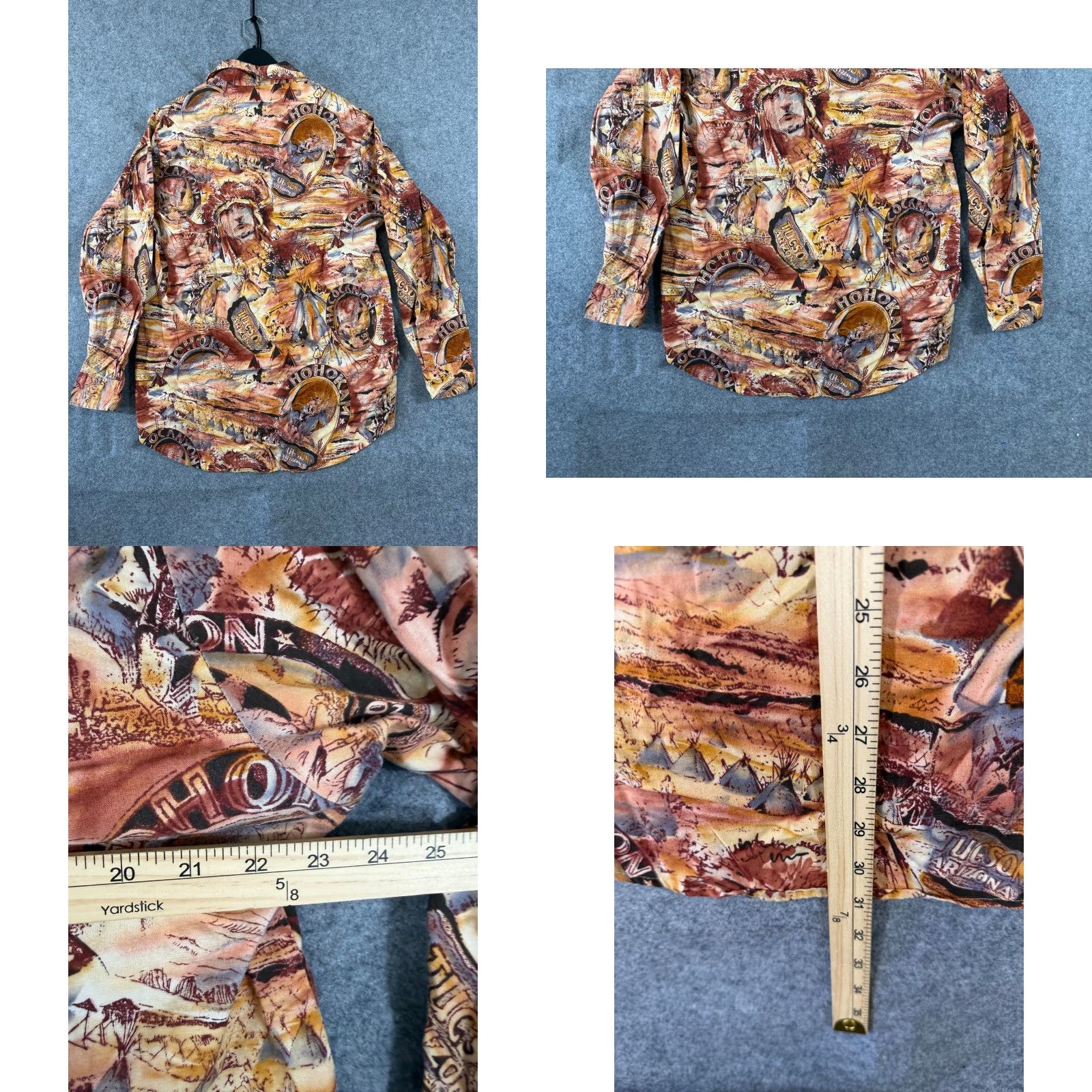 Roper VINTAGE Roper Western Shirt Mens L 16.5-35 Brown AOP Southwestern Arizona Button Up Long Sleeve Mens Size US L / EU 52-54 / 3 - 9 Thumbnail