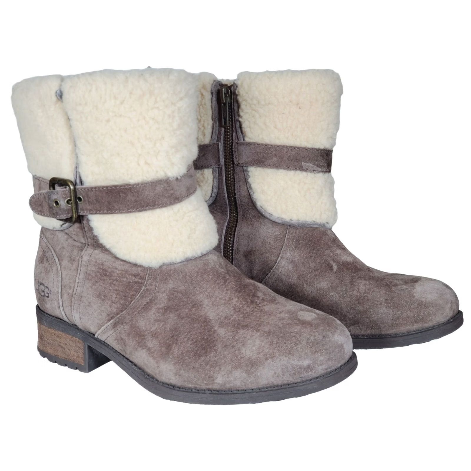 Ugg UGG Blayre II Boots Women's US 8 Suede Sheepskin Side Zip Espresso 1006039 Size US 8 / IT 38 - 2 Thumbnail