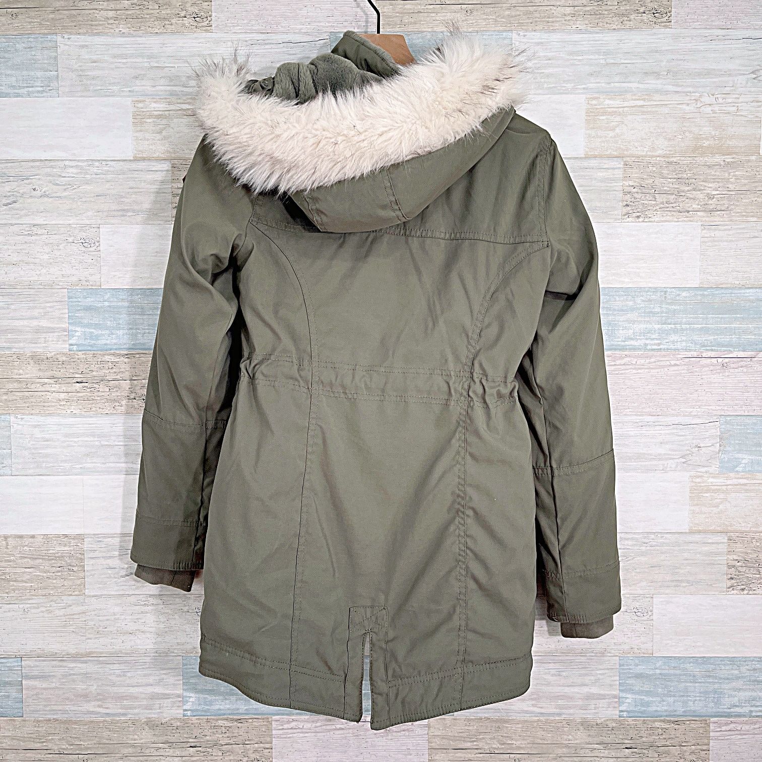 Hollister Hollister Y2K Sherpa Lined Parka Olive Green Womens XS Size XS / US 0-2 / IT 36-38 - 4 Thumbnail