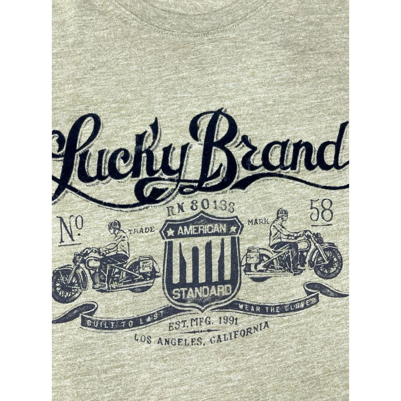 Lucky Brand Lucky Brand Motorcycle Logo Graphic T-shirt Men Medium Green Short Sleeve Size US M / EU 48-50 / 2 - 2 Thumbnail