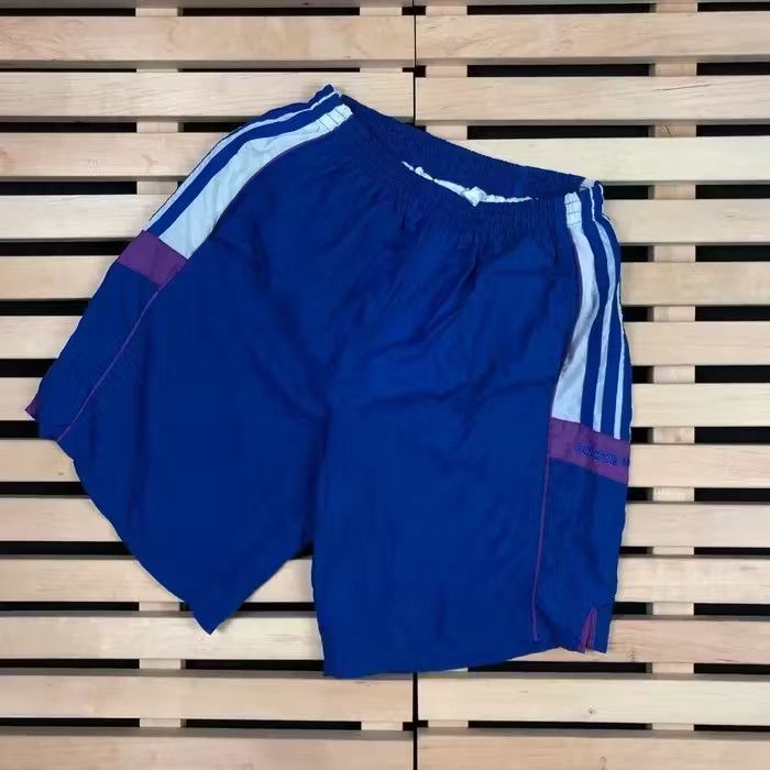 Adidas × Vintage Mens Shorts Adidas Vintage 80s Nylon Blue Size M Size US 33 - 1 Thumbnail