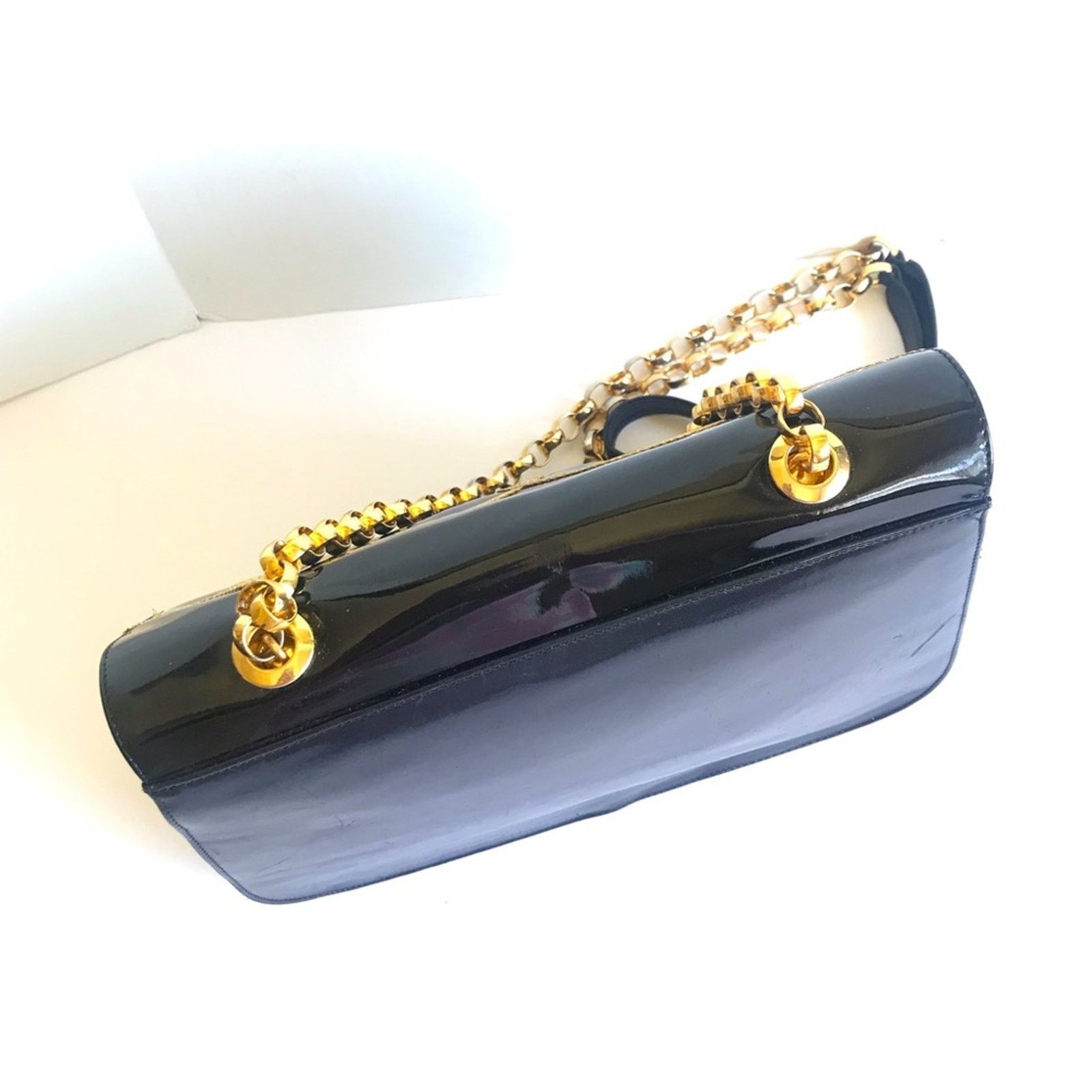 Bally BALLY Chain Flap Shoulder Crossbody Bag ⭐️ Patent Leather Size ONE SIZE - 5 Thumbnail