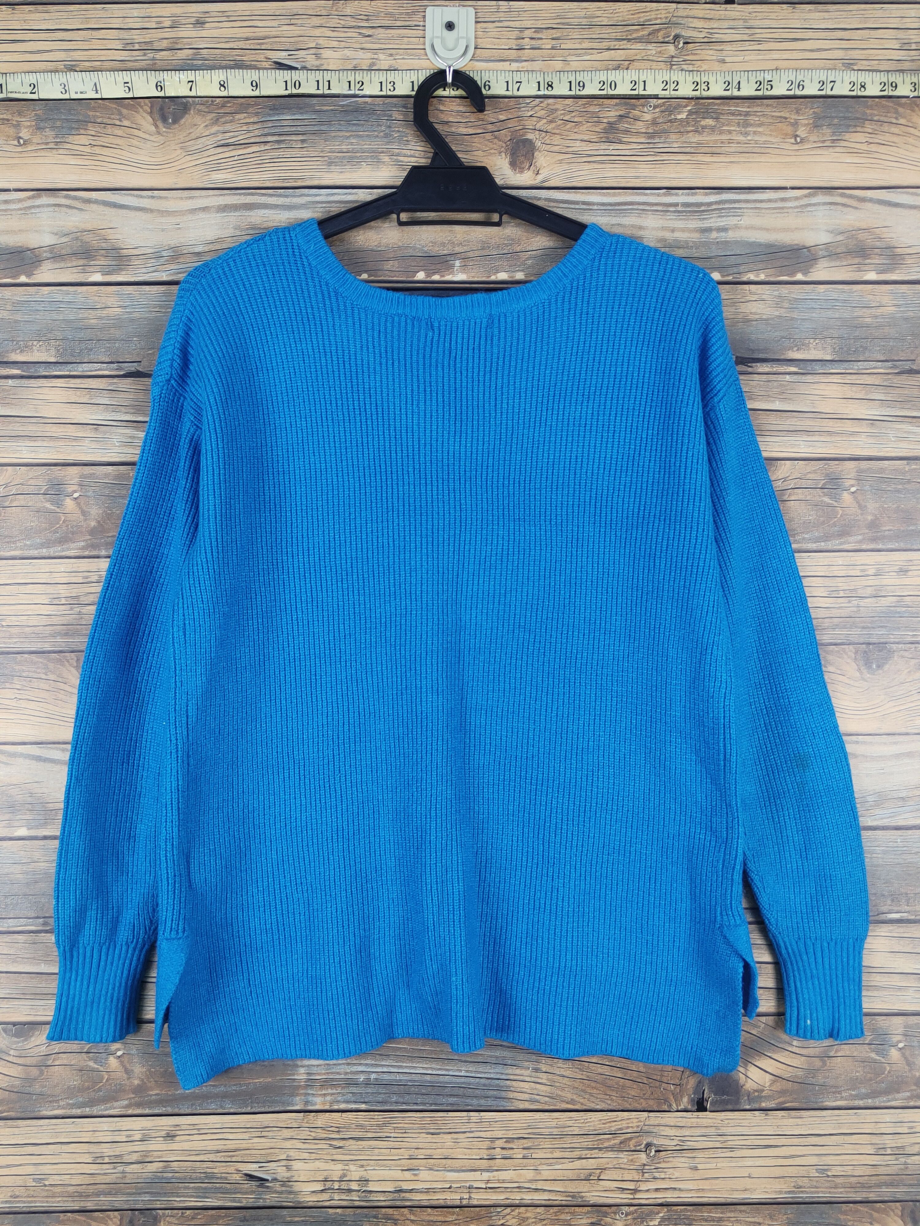 Homespun Knitwear Free's Mart Blue Knitwear Sweatshirts #W1278 Size M / US 6-8 / IT 42-44 - 7 Thumbnail
