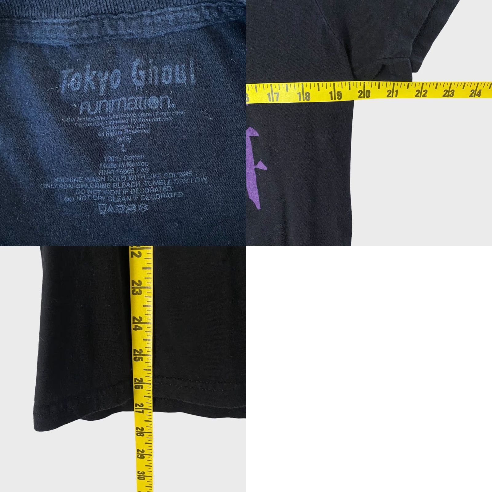 Vintage Tokyo Ghoul Ken Kaneki T-Shirt Black Graphic Funimation Anime Tee Men L Large Shirt Size US L / EU 52-54 / 3 - 8 Thumbnail