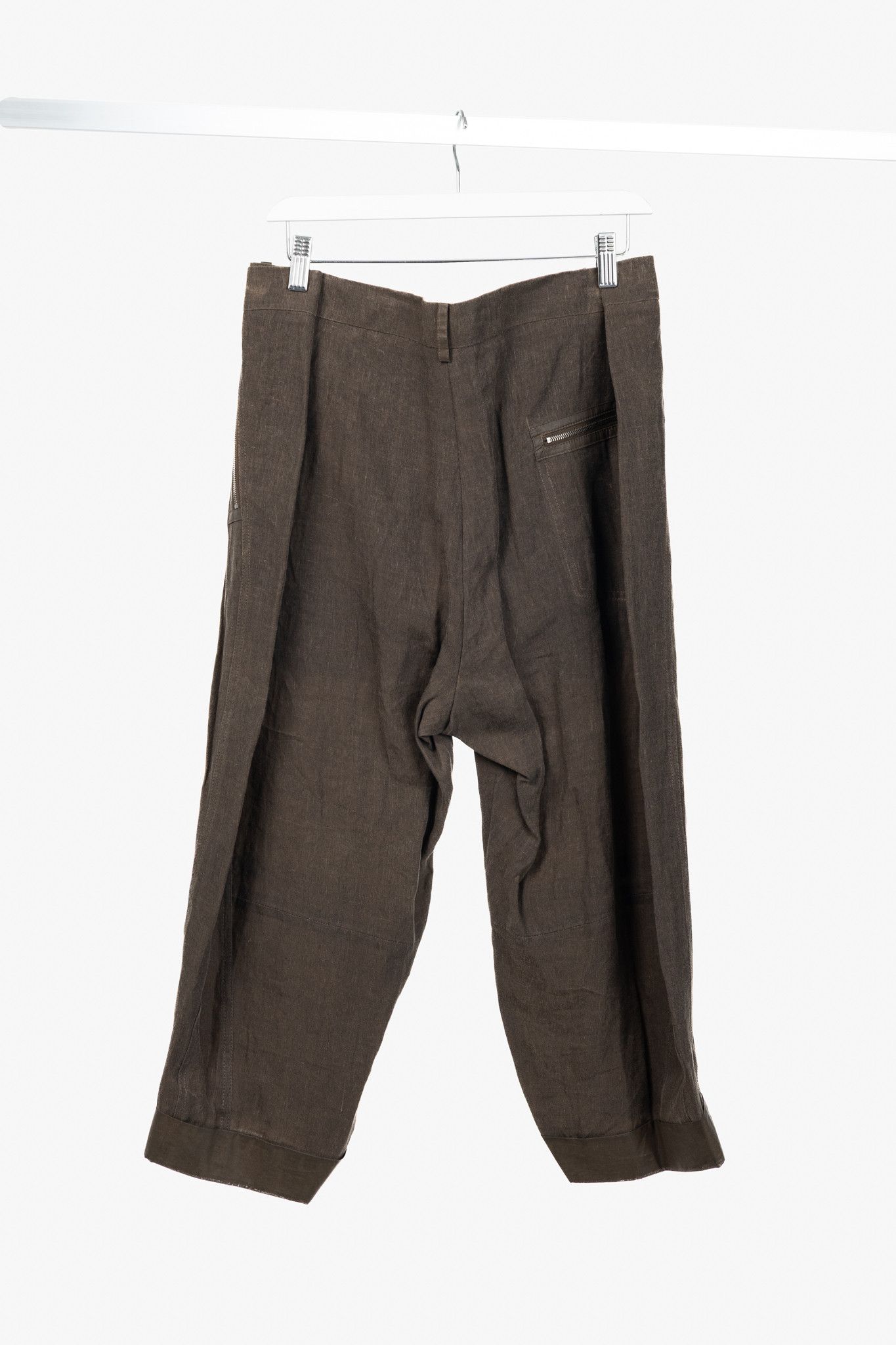 Annette Gortz Annette Gortz SS/16 Posh Brown Linen Cropped Pants Size 41" - 2 Thumbnail