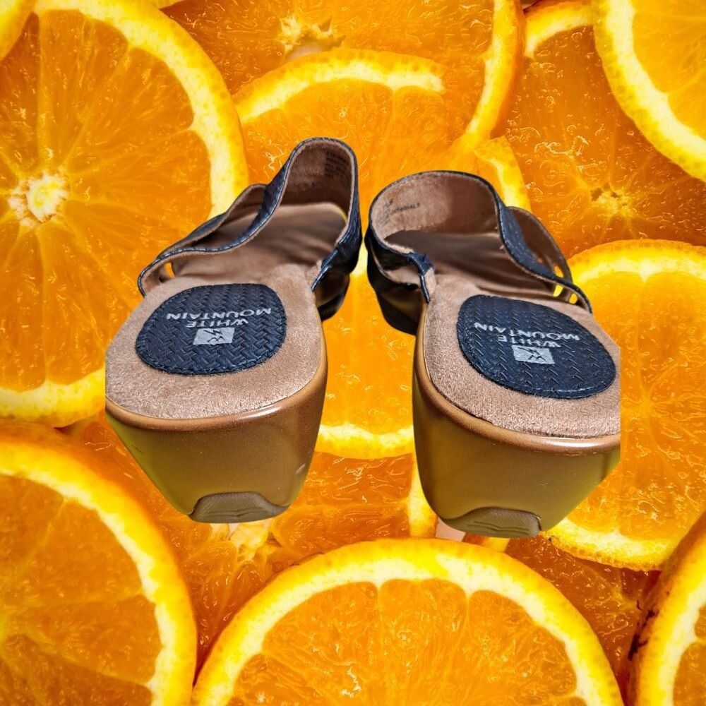 Other White Mountain Valora Comfort Slide Sandals Woven Navy Blue Size US 7.5 / IT 37.5 - 5 Thumbnail