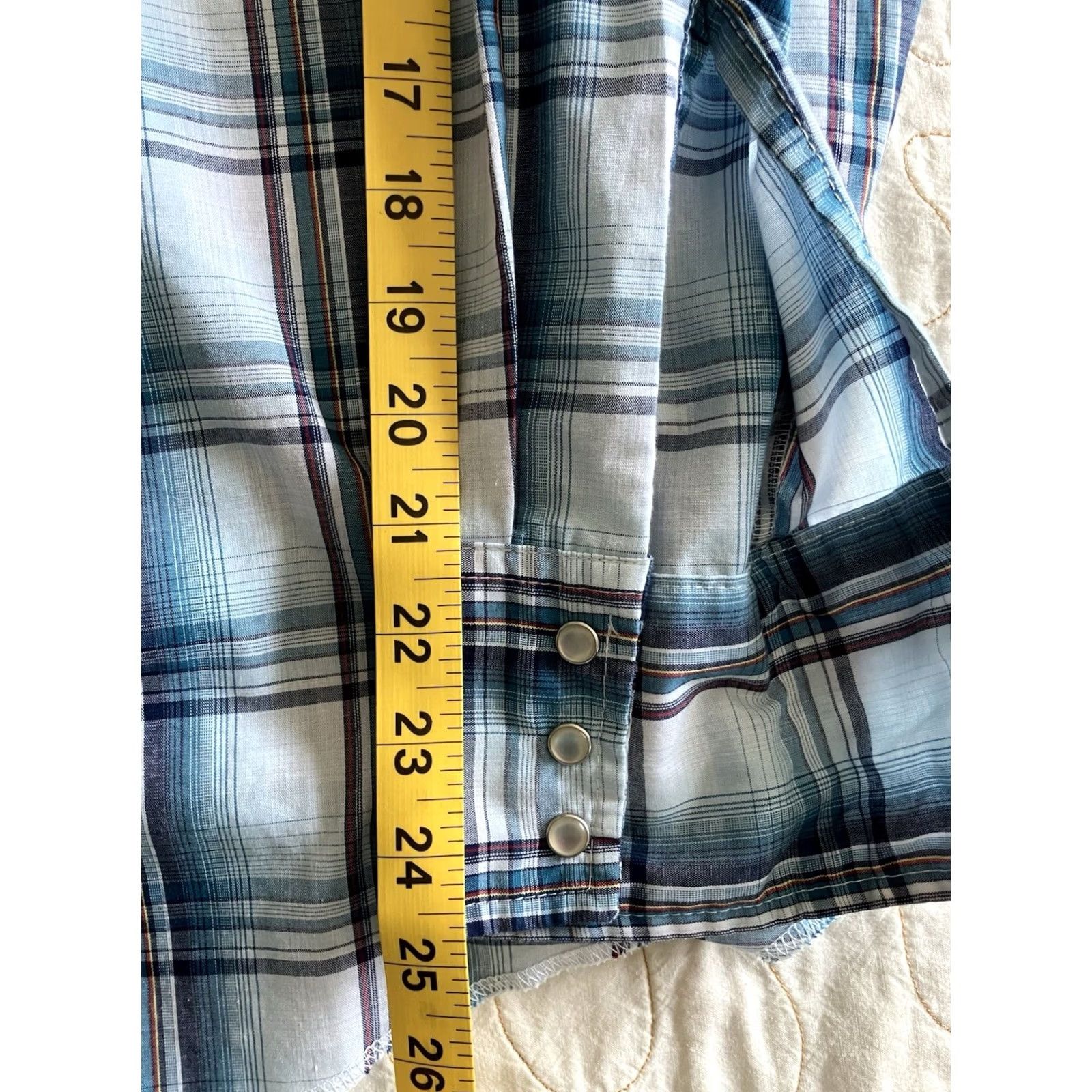Wrangler VINTAGE Wrangler Pearl Snap Shirt Men’s M Blue Plaid Short Sleeve Western Rodeo Size US M / EU 48-50 / 2 - 7 Thumbnail