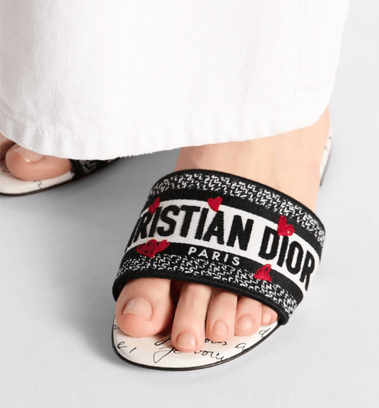 Dior o1w1db10625 KCQ209 Dioramour Dway Slides in Black/White Size US 12 / IT 42 - 6 Thumbnail