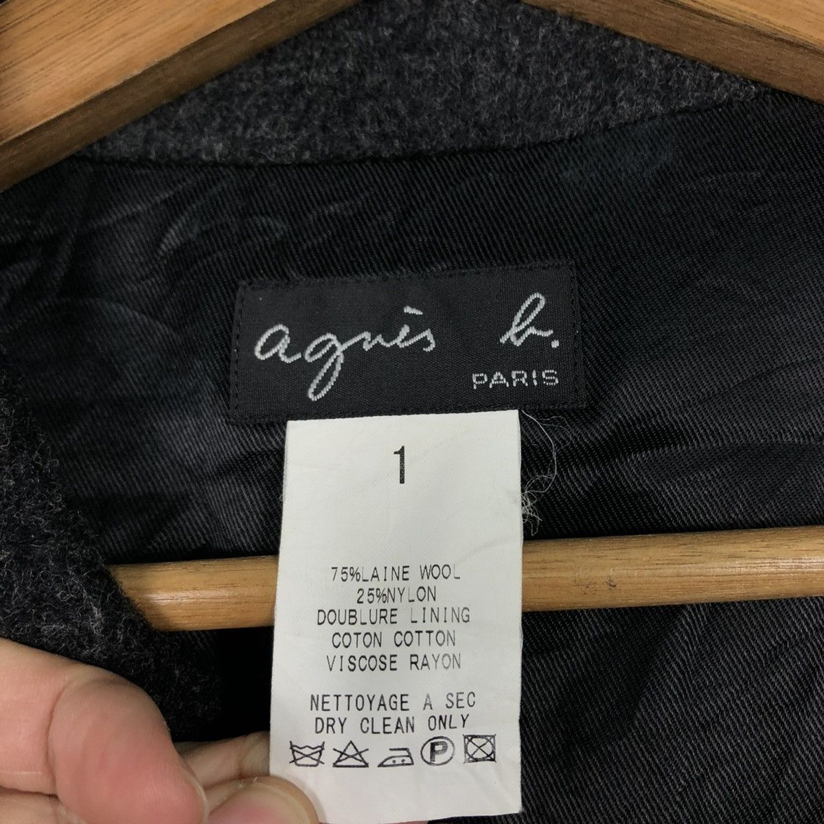 agnes b. 🔥VINTAGE WOOL BUTTON JACKET WORKER AGNES B. Size US S / EU 44-46 / 1 - 18 Thumbnail