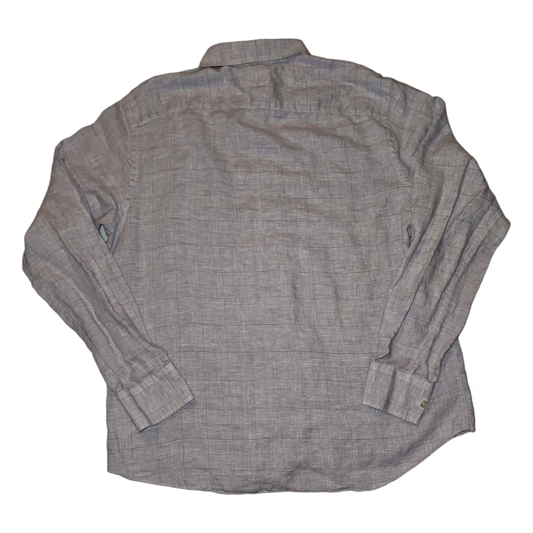 UNTUCKit UNTUCKit Button-Up Shirt Long Sleeve Men's XL Slim Fit 100% Linen Wrinkle Resistant Lavender Check Classic Dad Hipster Preppy Travel Casual Business Size US XL / EU 56 / 4 - 7 Thumbnail