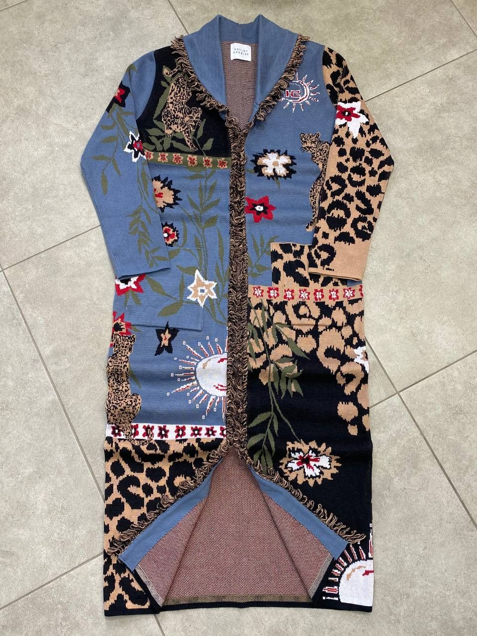 Other UK Hayley Menzies Enchanted Leopard Jacquard Duster Cardigan Size XS / US 0-2 / IT 36-38 - 1 Thumbnail