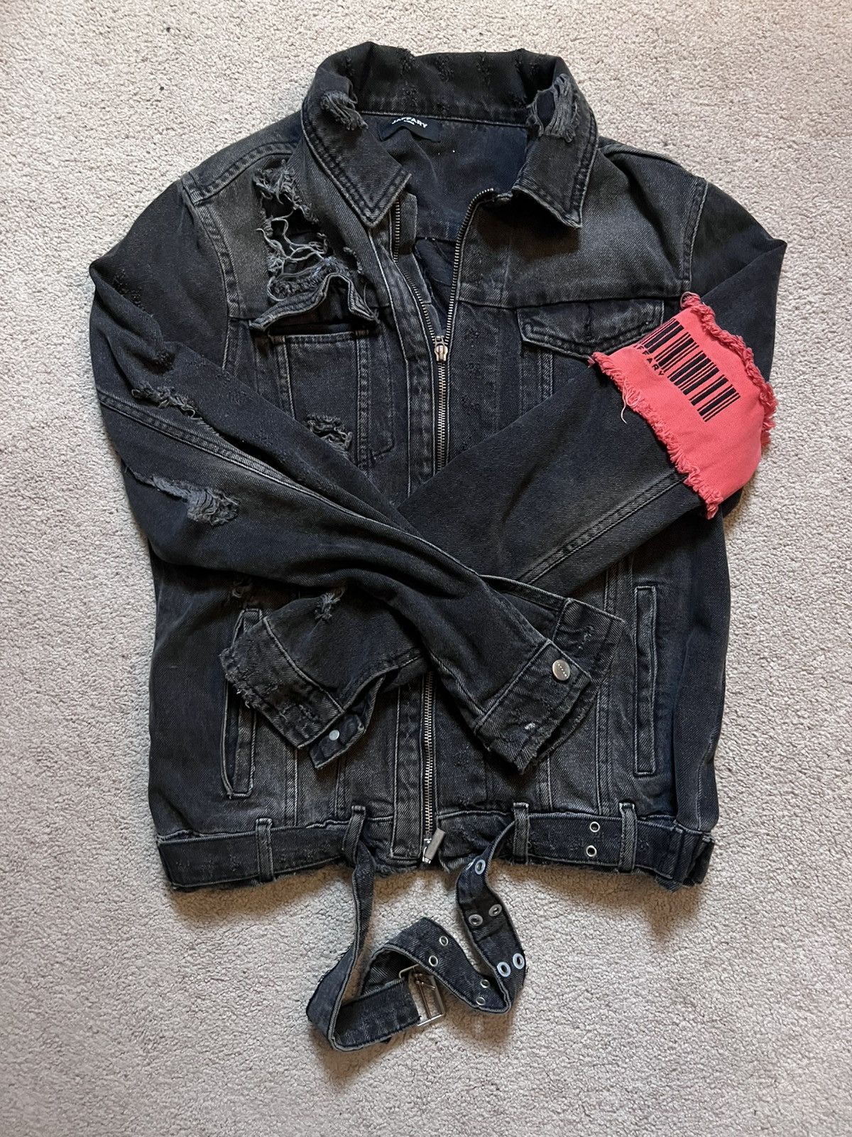 Vintage Black Denim Jacket Double zip Size US S / EU 44-46 / 1 - 1 Thumbnail