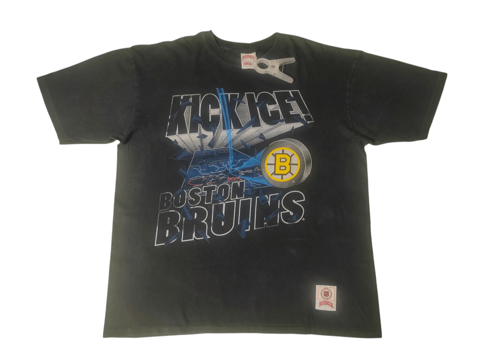 NHL × Vintage Vintage 90s Nutmeg NHL Boston Bruins Kick Ice Shirt Size US XL / EU 56 / 4 - 1 Thumbnail