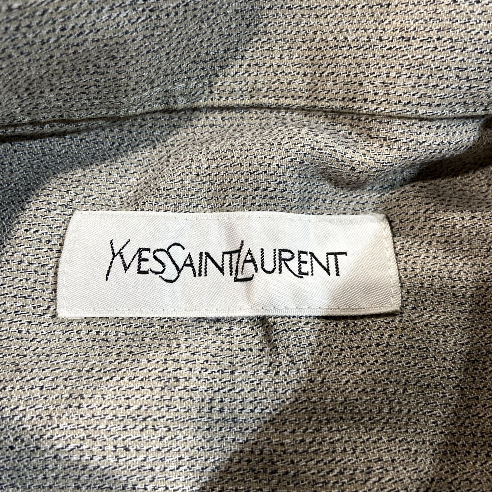 Yves Saint Laurent VINTAGE Saint Laurent YSL Button Shirt Cotton Blend Mens XL Gray Size US XL / EU 56 / 4 - 2 Thumbnail