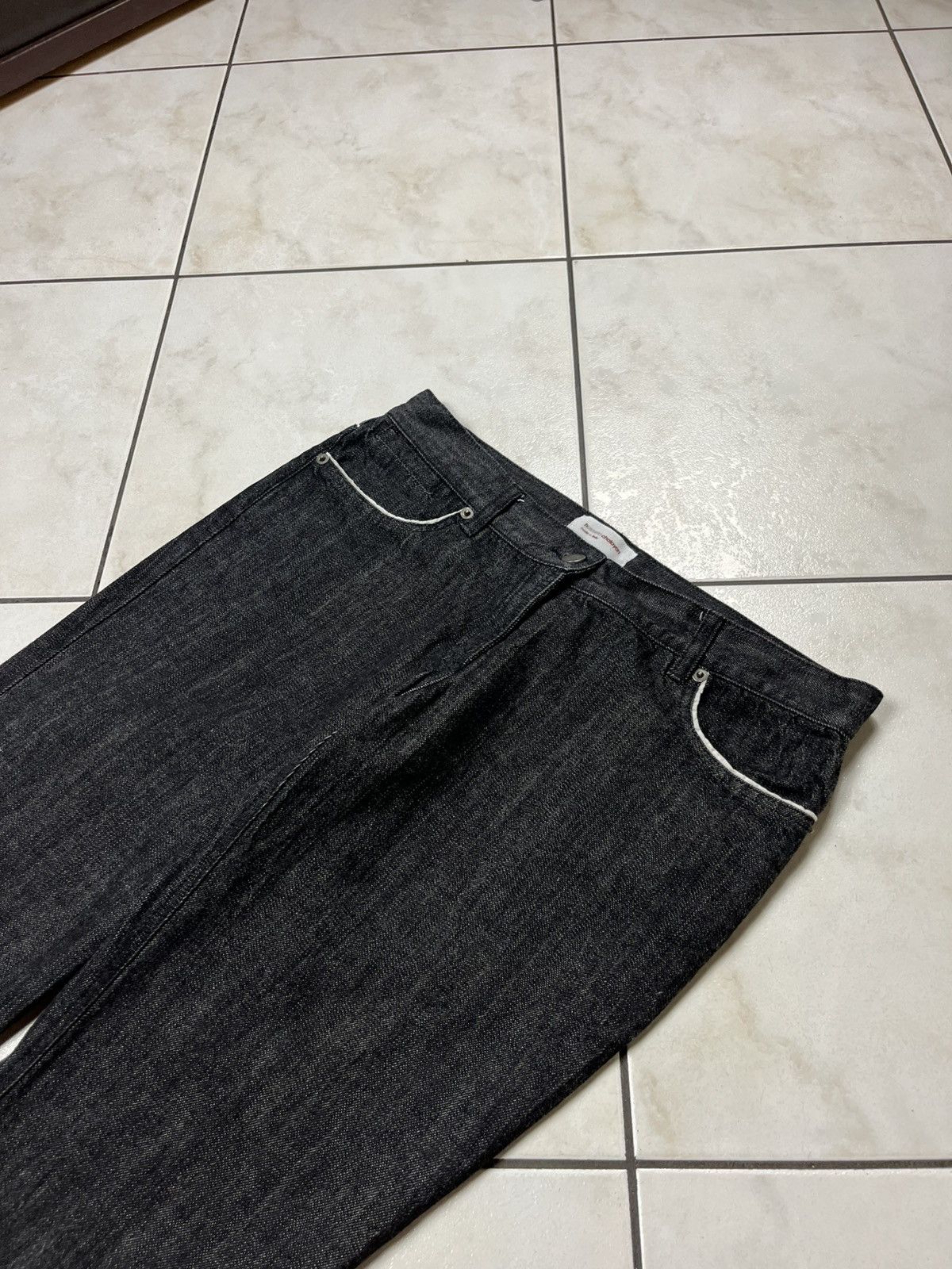 Vintage hussein chalayan archive raw denim goth jeans pants