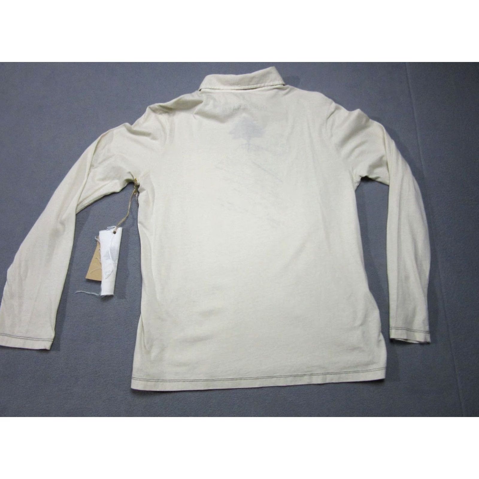 Vintage Oliver Ryan Polo Shirt Mens Large Beige Knit Contrast Stitch Long Sleeve Golf Casual Size US L / EU 52-54 / 3 - 7 Thumbnail