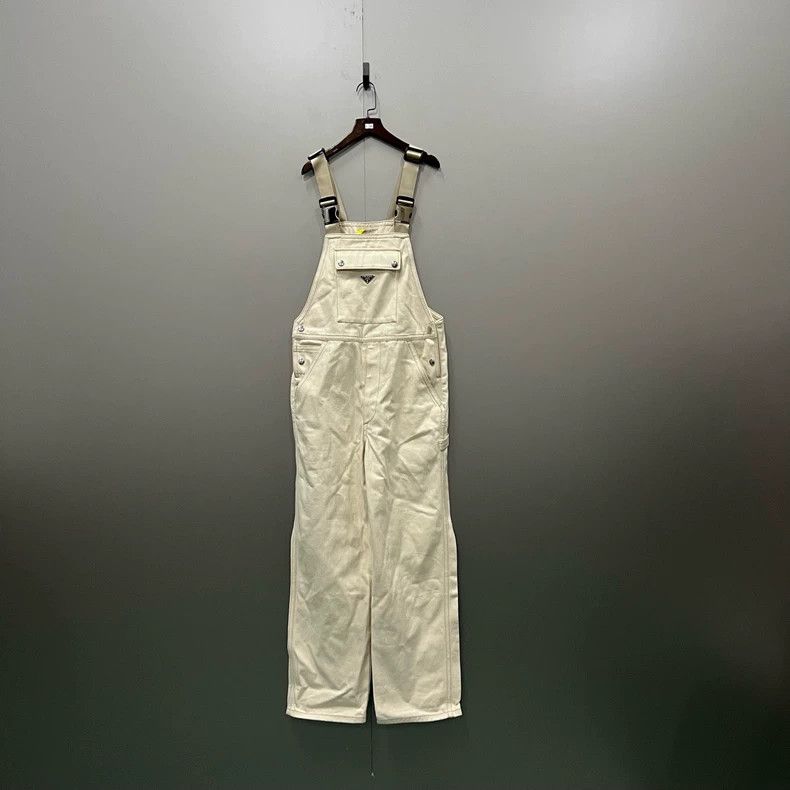 Prada Prada Beige stitching logo jumpsuit 2503-Nextarrow Size US 30 / EU 46 - 1 Thumbnail