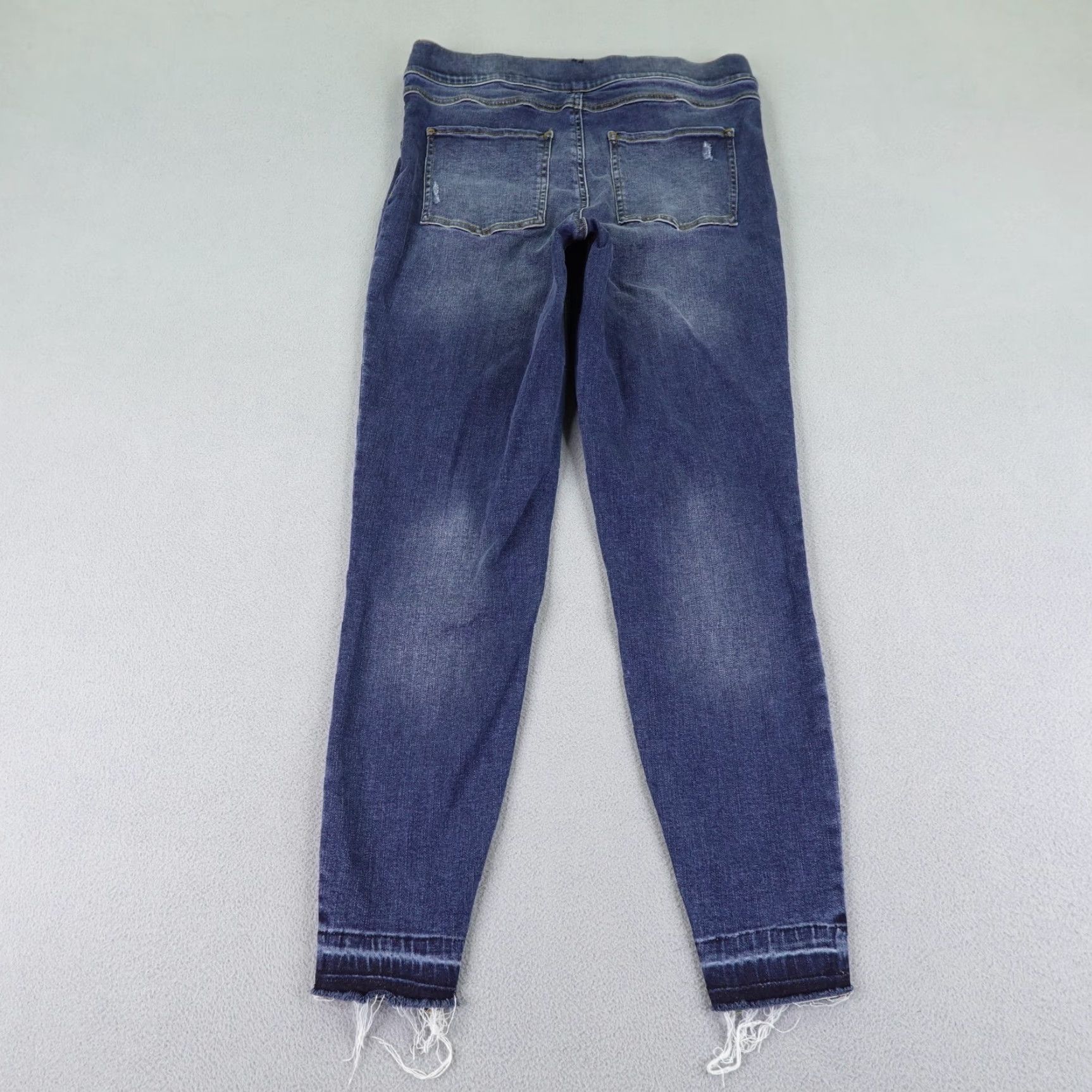 Spanx VINTAGE Spanx Jeans Womens Large Blue Denim Skinny Ankle Distressed Raw Hem Pants Flex Size 36" / US 14 / IT 50 - 4 Thumbnail