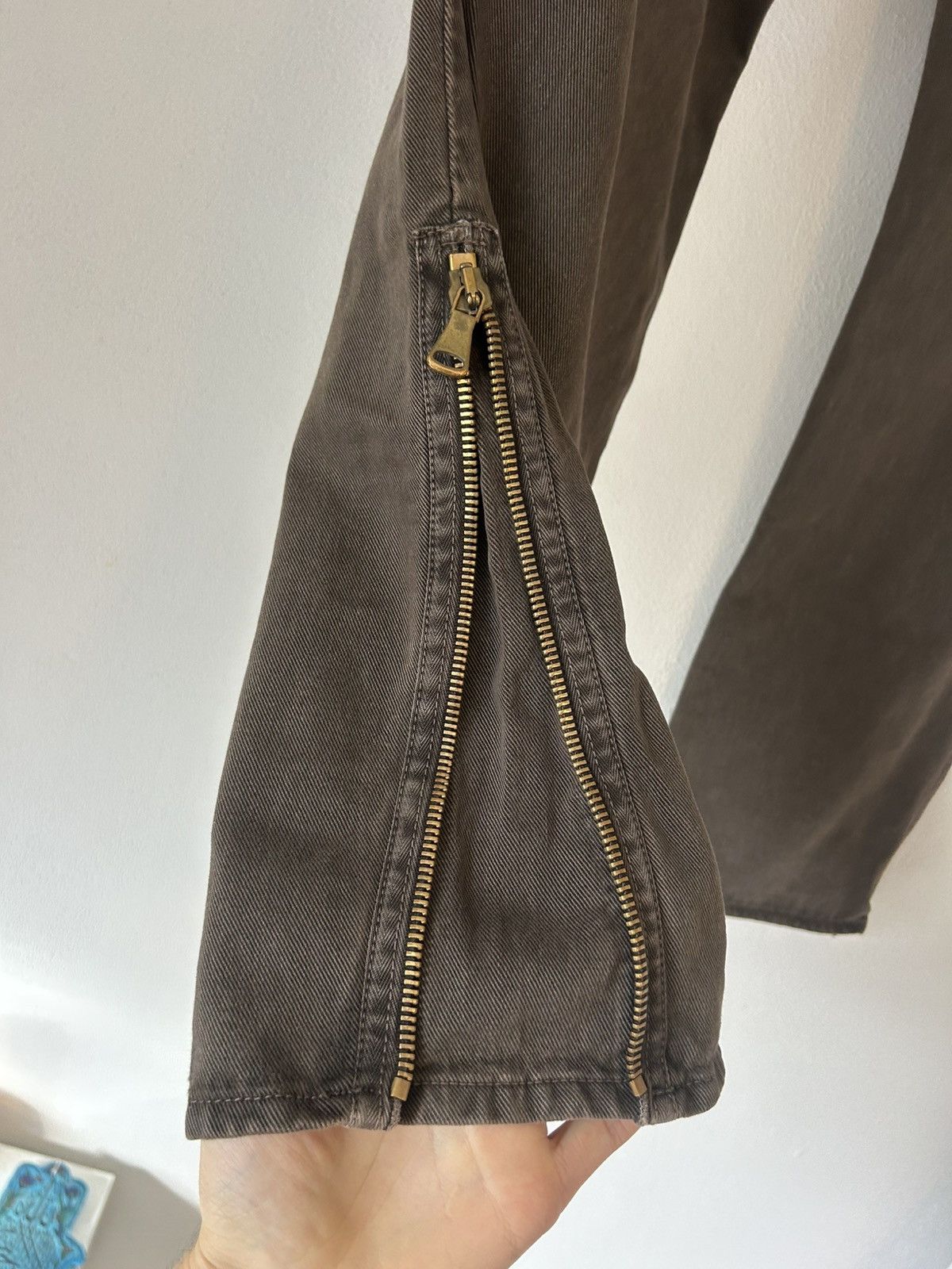 Dolce & Gabbana Dolce & Gabbana Brown Denim Pants with Gold Zippers Size US 32 / EU 48 - 10 Thumbnail