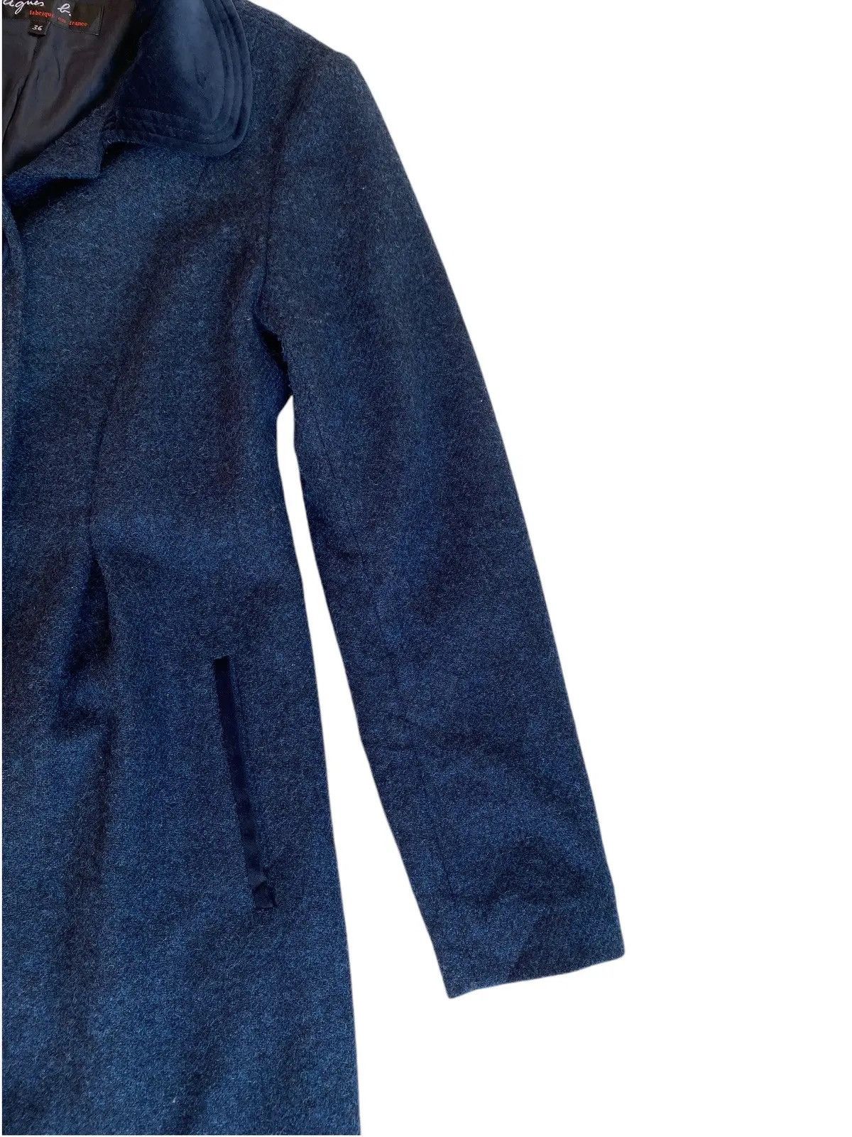 agnes b. AGNES B. Wool Long Coat Jacket Blue Size S / US 4 / IT 40 - 3 Thumbnail
