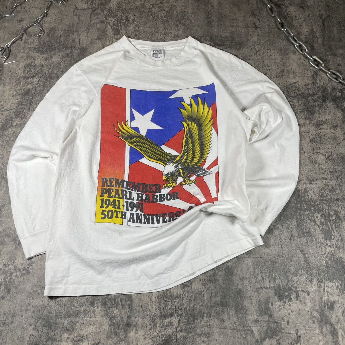 Other Pearl Harbor Vintage 90s Thrashed Long Sleeve Tshirt Size US L / EU 52-54 / 3 - 1 Thumbnail
