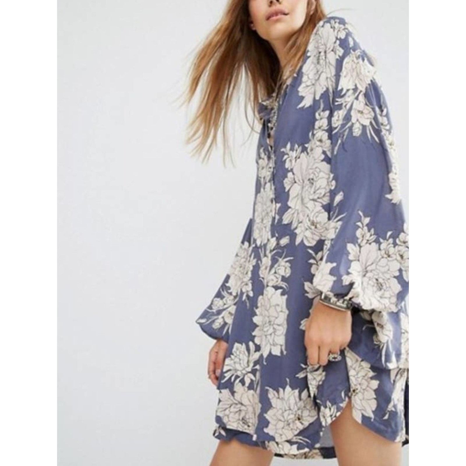 Free People Free people long sleeve floral shake it mini dress buttons M Size M / US 6-8 / IT 42-44 - 4 Thumbnail