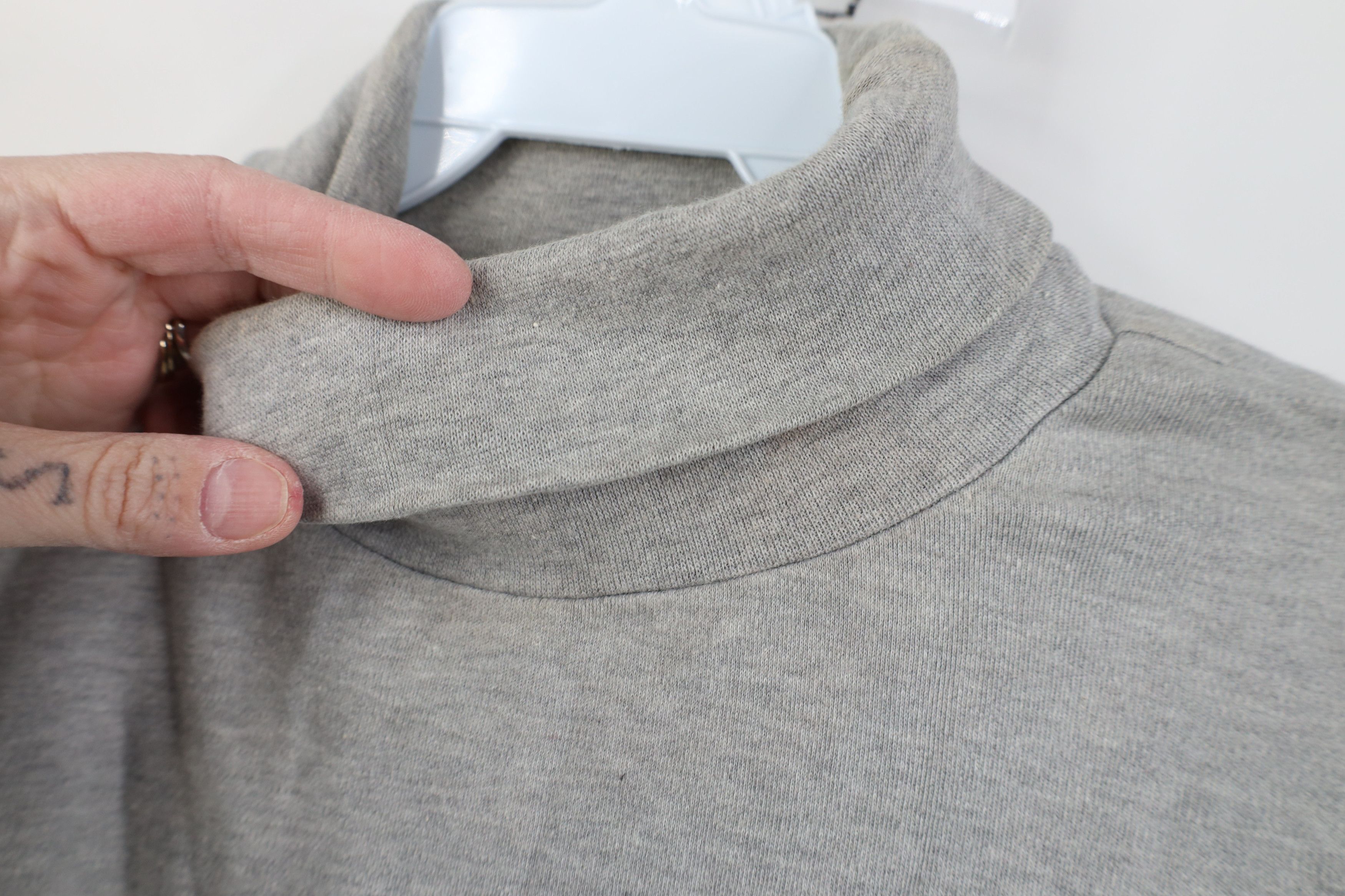 Eddie Bauer Vintage 90s Eddie Bauer Turtleneck T-Shirt Heather Gray Size L / US 10 / IT 46 - 4 Thumbnail