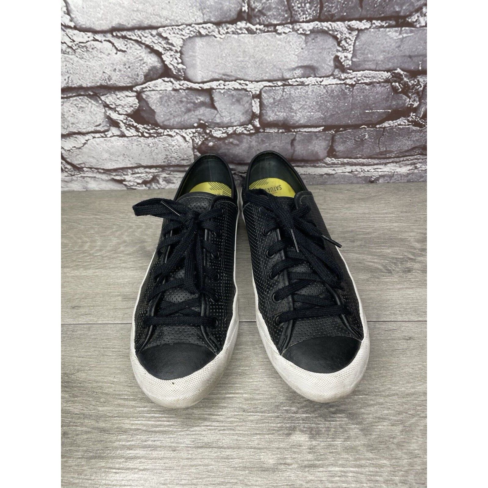 Kate Spade Kate Spade Saturday PF-Flyers Black Leather Low Top Sneakers Size US 8 / IT 38 - 10 Thumbnail