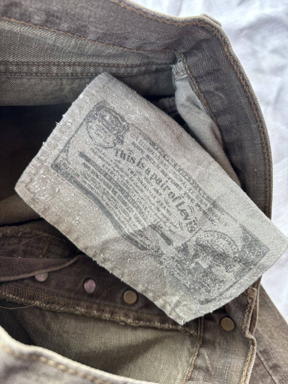 Kapital THRASHED Rusty Brown Levis 501 Distress Denim Rick Owens Size US 30 / EU 46 - 13 Thumbnail