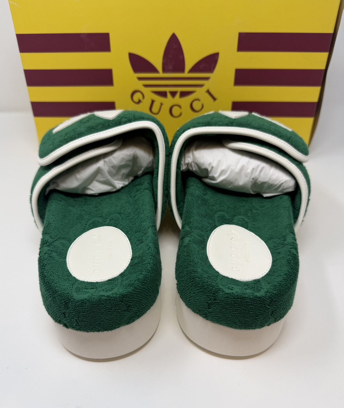 Adidas × Gucci Gucci X Adidas GG Platform Sandal Green Size US 12 / EU 45 - 3 Thumbnail