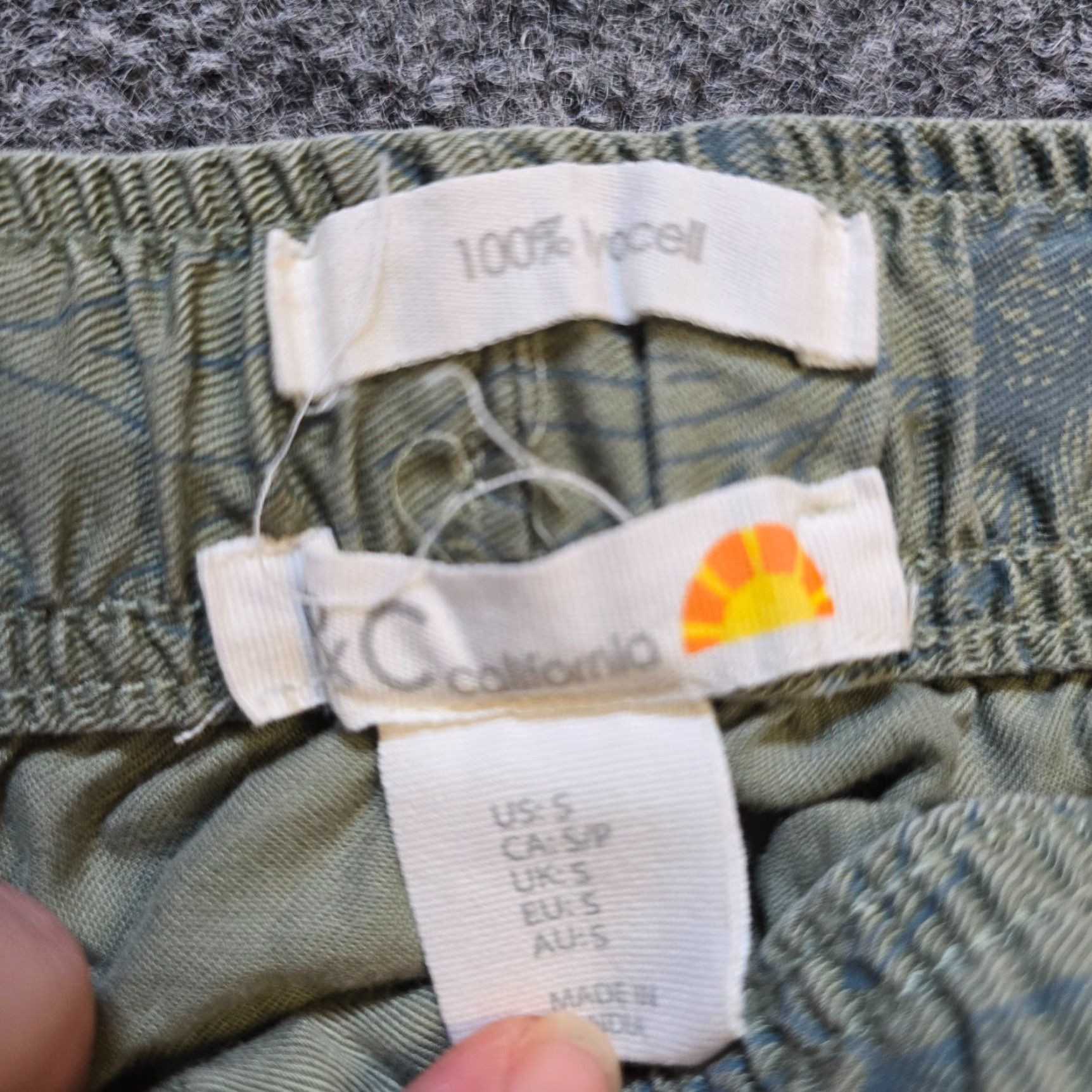 Vintage C&C California Pants Women Small Green Joggers Pull On Lyocell Beachy Casual Slim Fit Tapered Inseam 27.5in Size 36" / US 14 / IT 50 - 4 Thumbnail