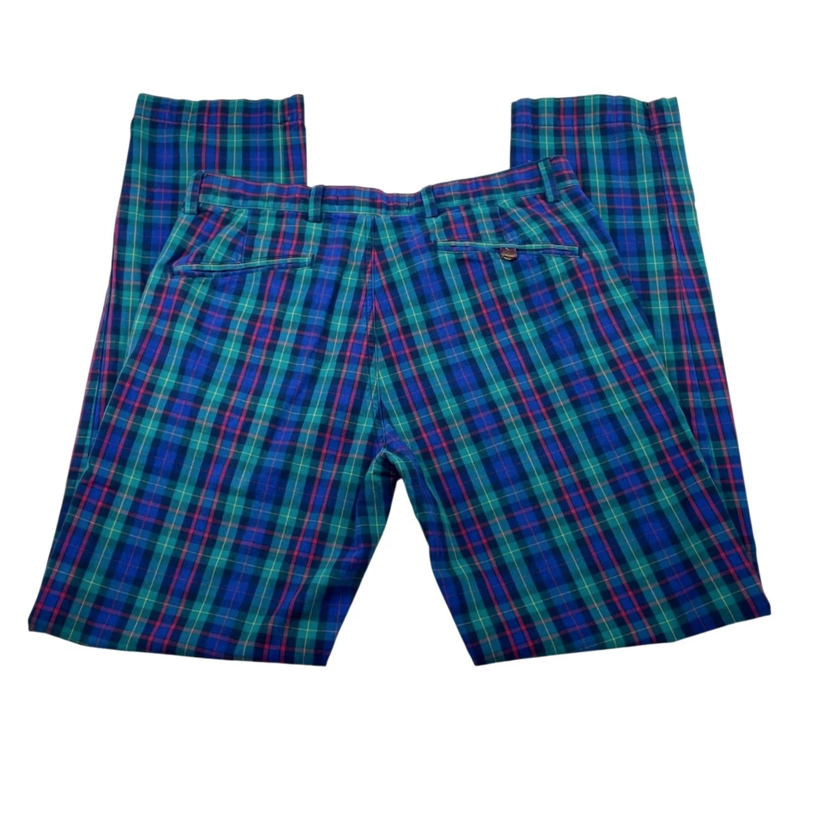 Brooks Brothers Brooks Brothers Red Fleece Men's Chino Pants Flat Front 100% Cotton Plaid Blue/Red 32x32 Slim? Regular Mens Pants Size US 32 / EU 48 - 3 Thumbnail