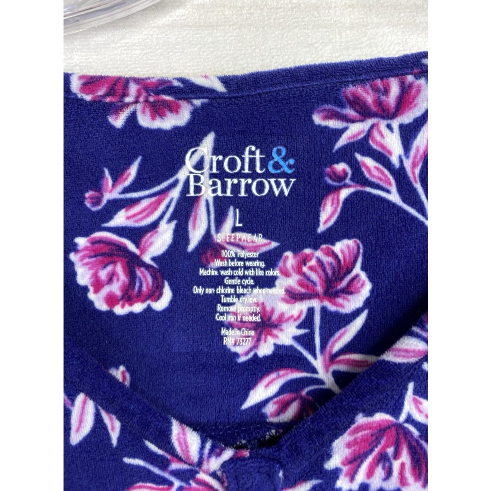 Croft & Barrow Croft & Barrow Floral Nightgown Sz L Long Sleeve Sleepwear Comfy Blue Pullover Size L / US 10 / IT 46 - 5 Thumbnail