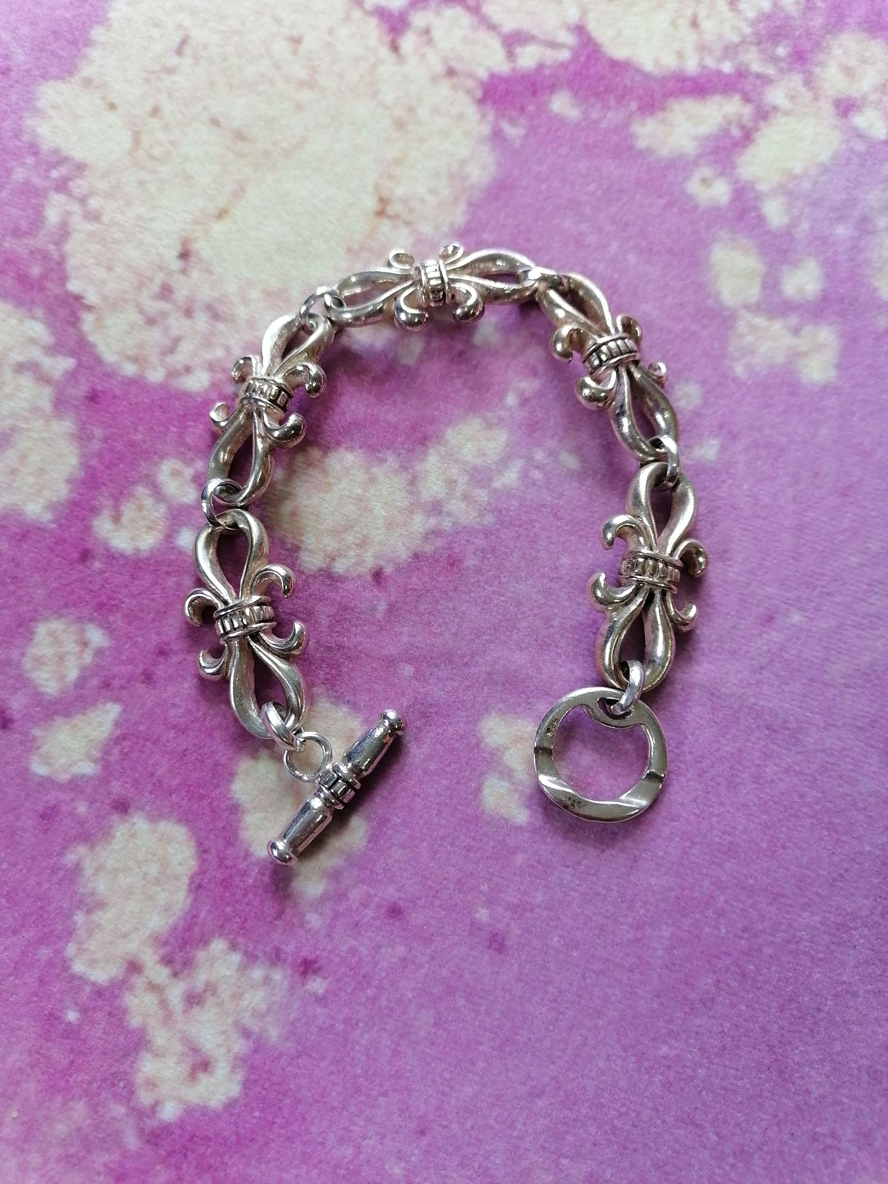 925 Silver Fleur De Lys ICONIC CH Bracelet
