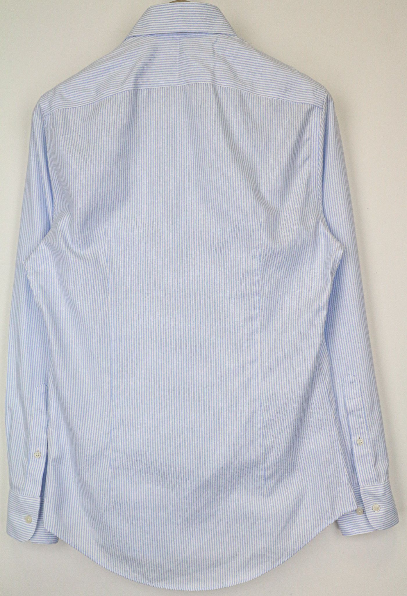 Suitsupply 37/14 1/2 Extra Slim Blue Cotton Striped Shirt 79369 Size 38R - 2 Thumbnail